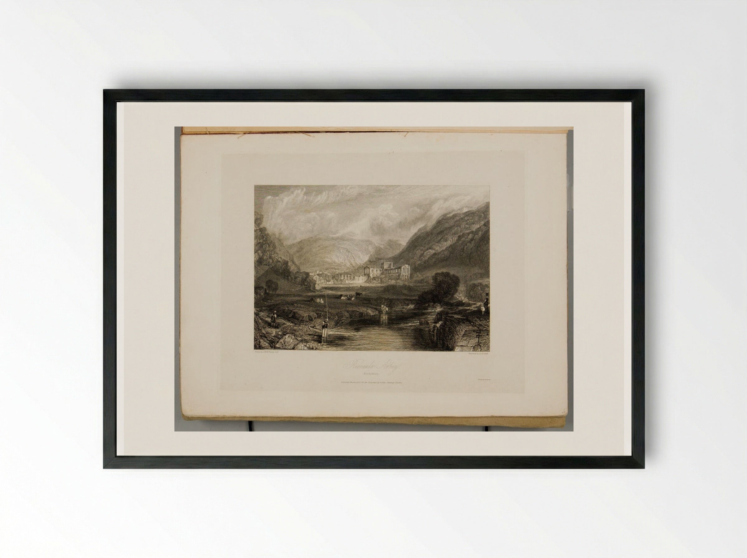 Rievaulx Abbey, Yorkshire - J.M.W. Turner - Framed Print Black