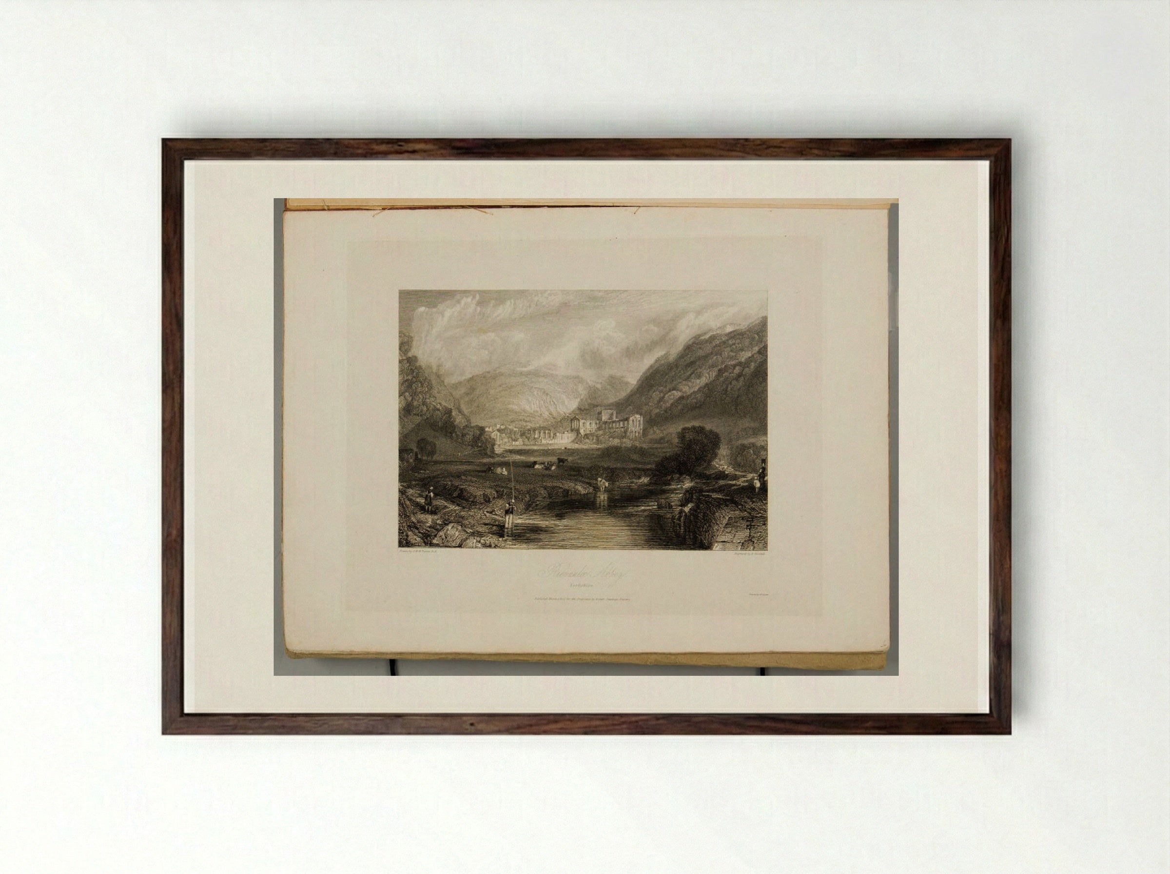 Rievaulx Abbey, Yorkshire - J.M.W. Turner - Framed Print Dark Wood
