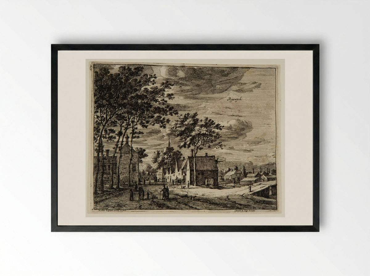 Rijswijk - Roelant Roghman - Framed Print Black