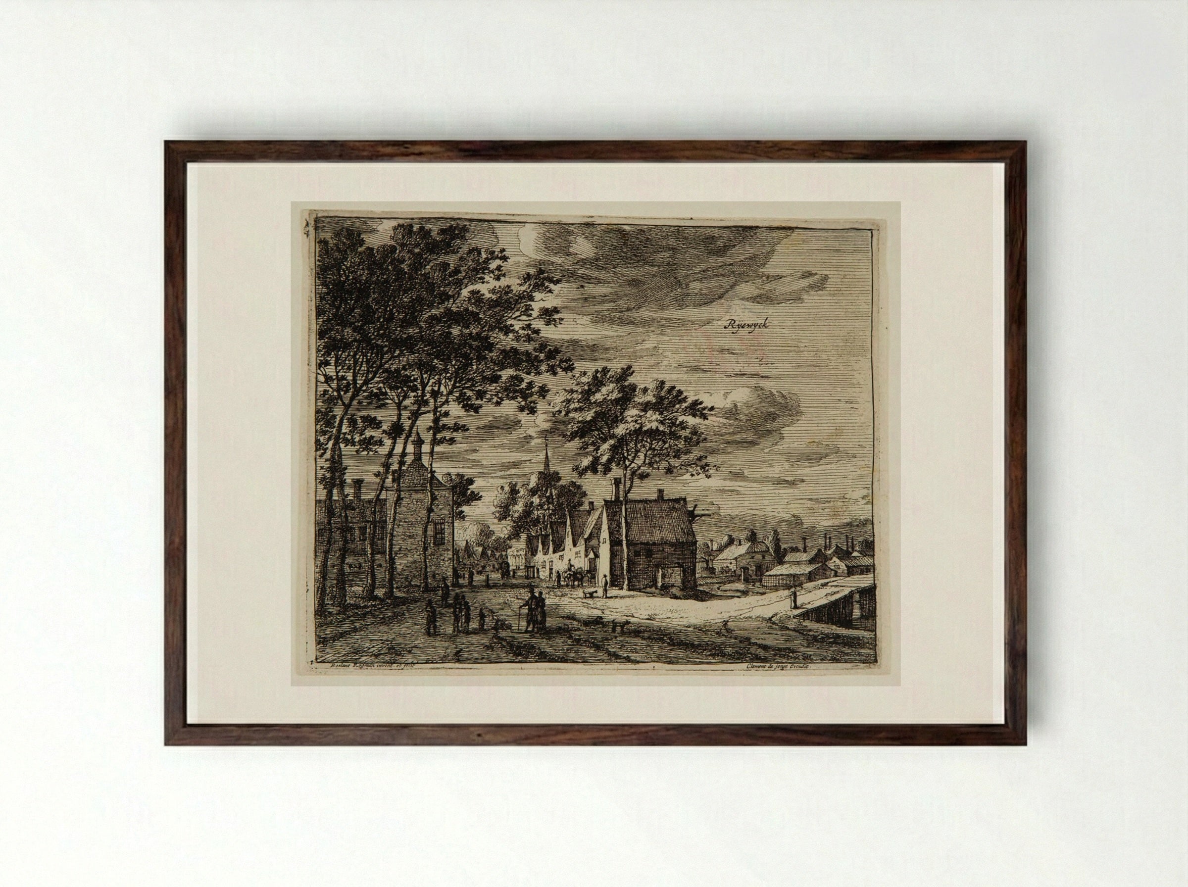 Rijswijk - Roelant Roghman - Framed Print Dark Wood