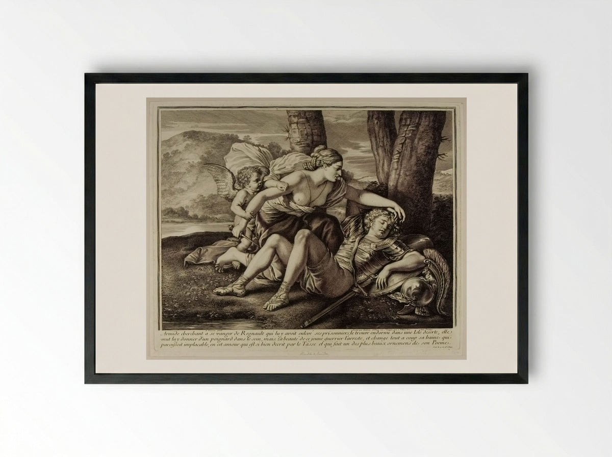Rinaldo and Armida - Gérard Audran - Framed Print Black