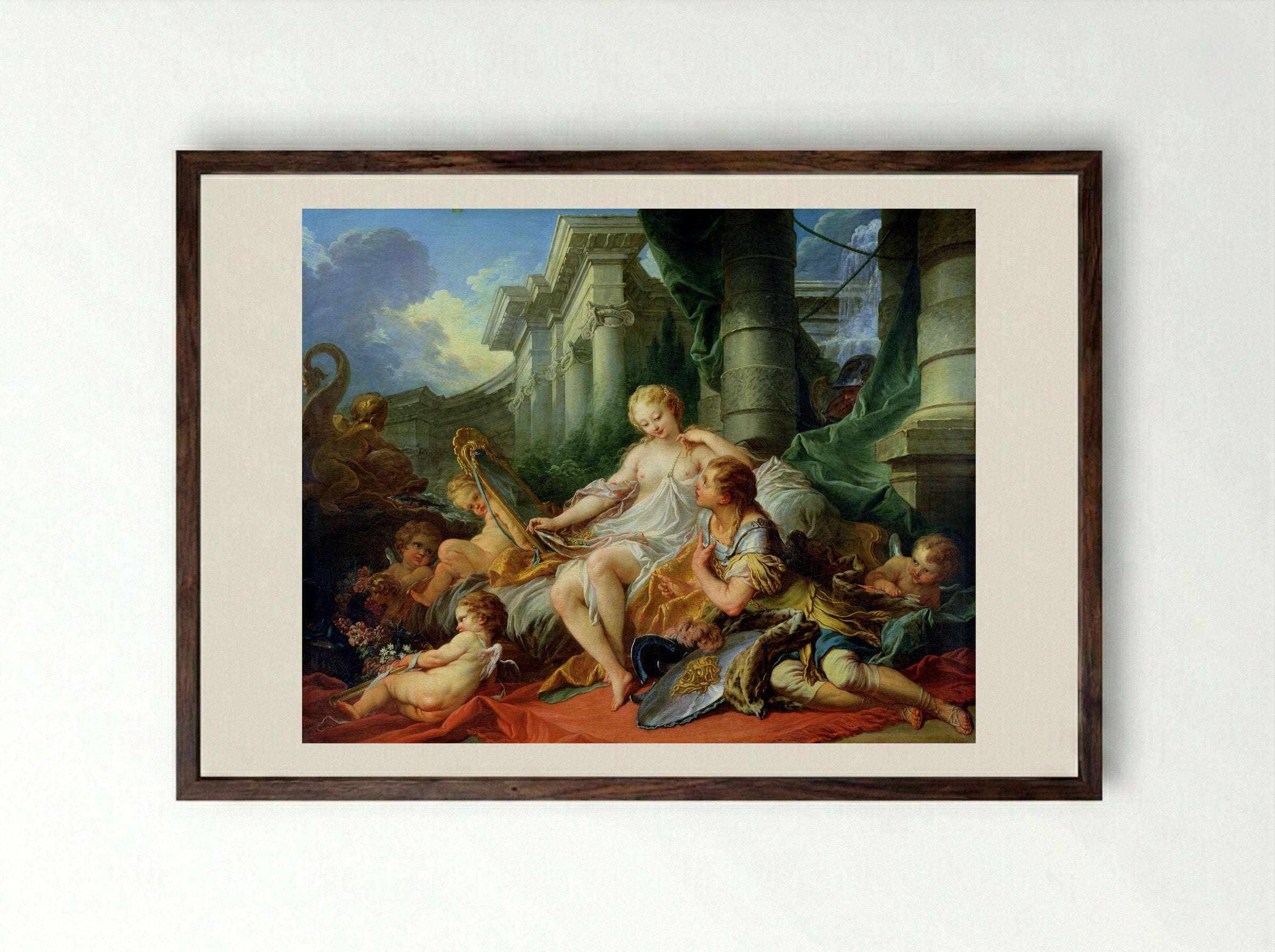 Rinaldo and Armida - François Boucher - Framed Print Dark Wood