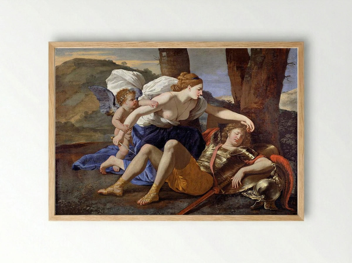 Rinaldo and Armida - Nicolas Poussin - Framed Print Wood