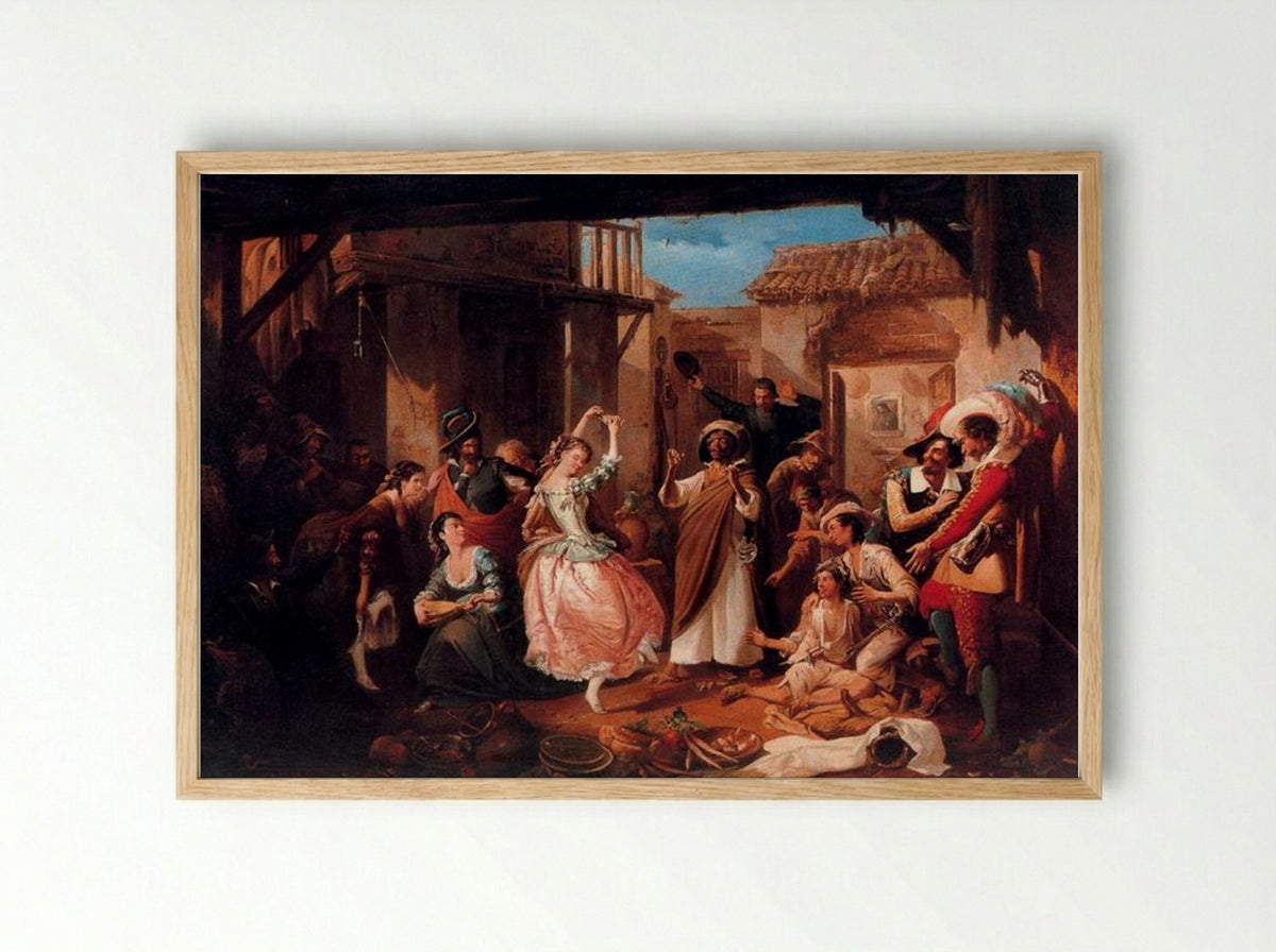 Rinconete y Cortadillo - Manuel Rodriguez de Guzman - Framed Print Wood