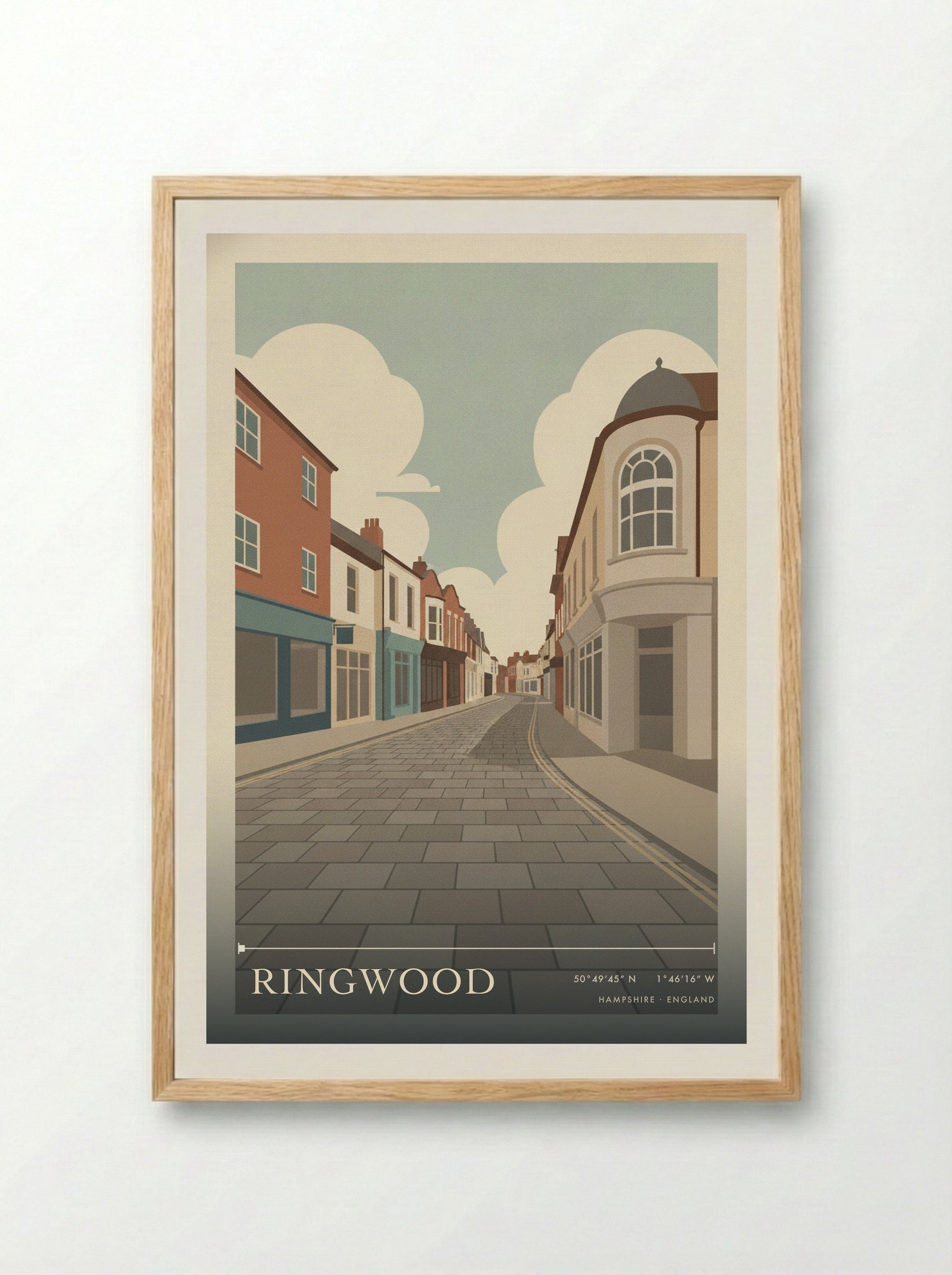 Ringwood Hampshire England Travel Poster - Framed Print Wood