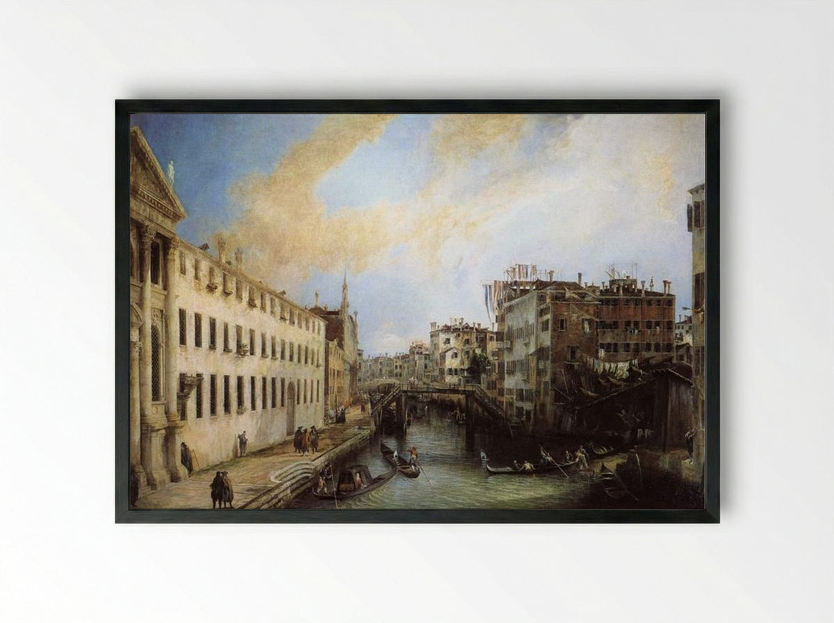 Rio dei Mendicanti - Canaletto - Framed Print Black