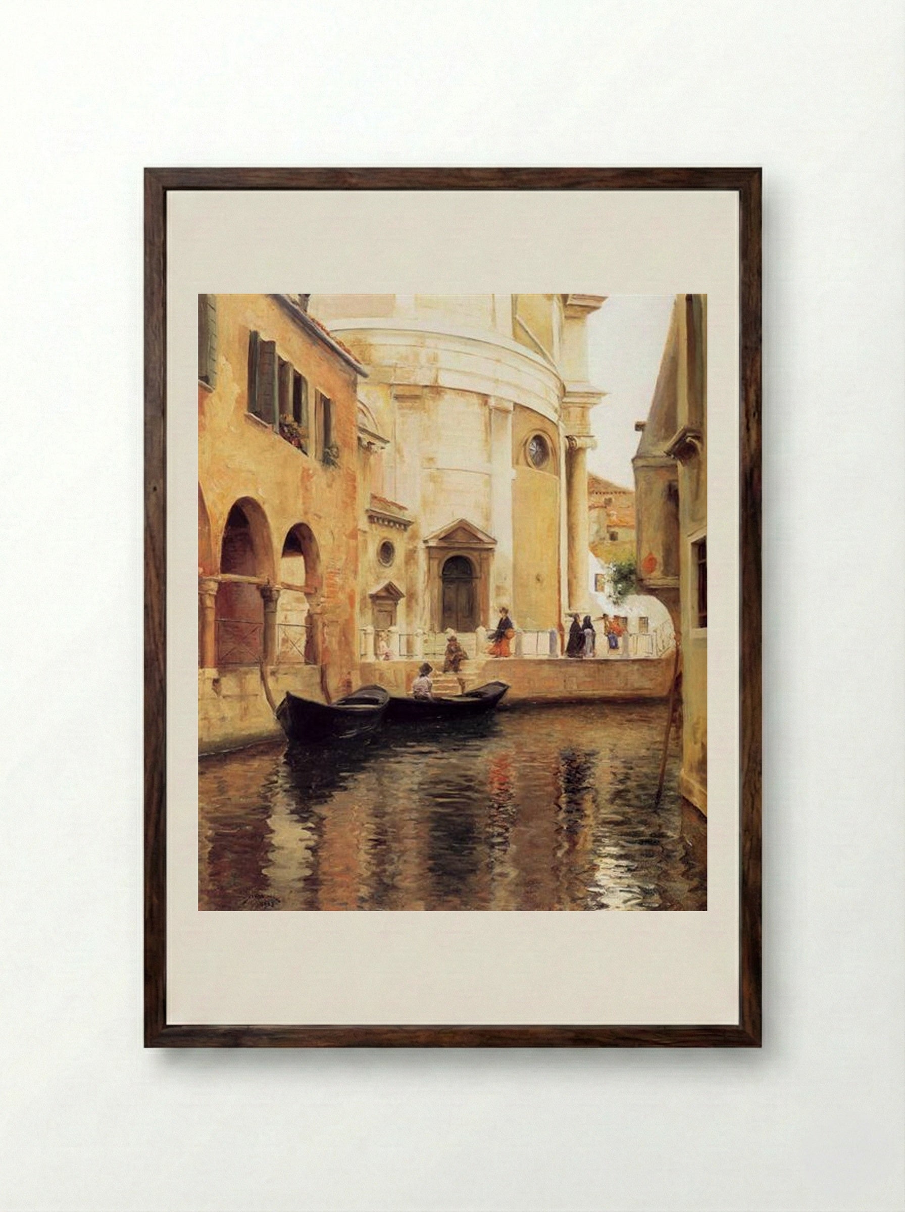 Rio della Maddalena - Julius LeBlanc Stewart - Framed Print Dark Wood