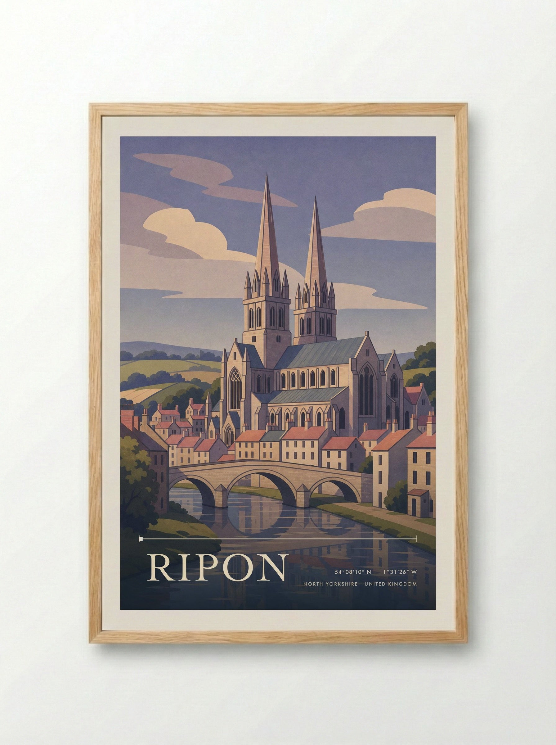 Ripon North Yorkshire United Kingdom Travel Poster - Framed Print Wood