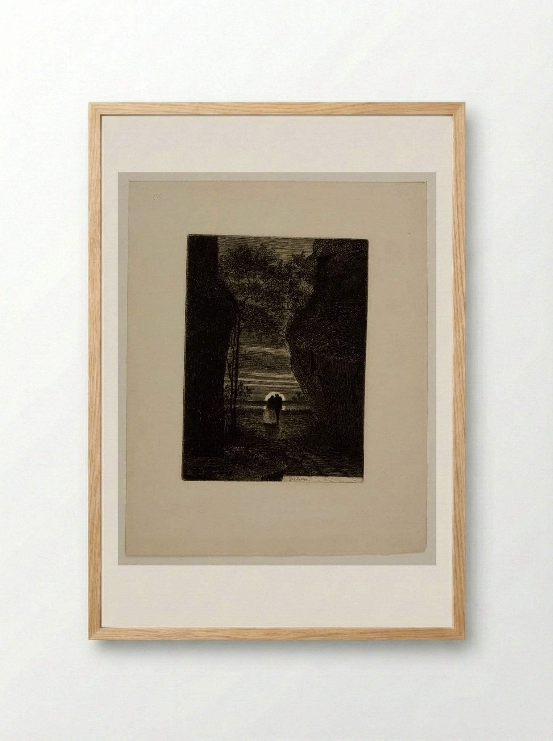 Rising Moon - Auguste Delâtre - Framed Print Wood