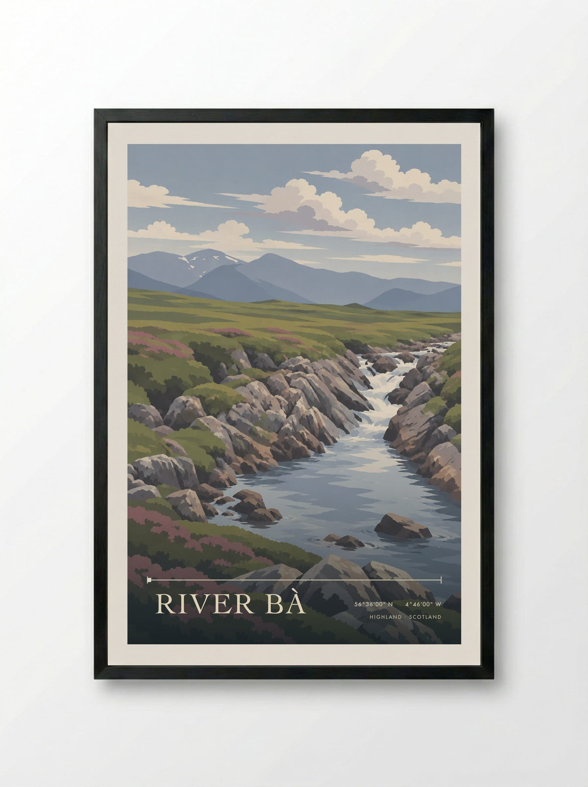 River Bà, Highland | Travel Poster - Framed Print Black