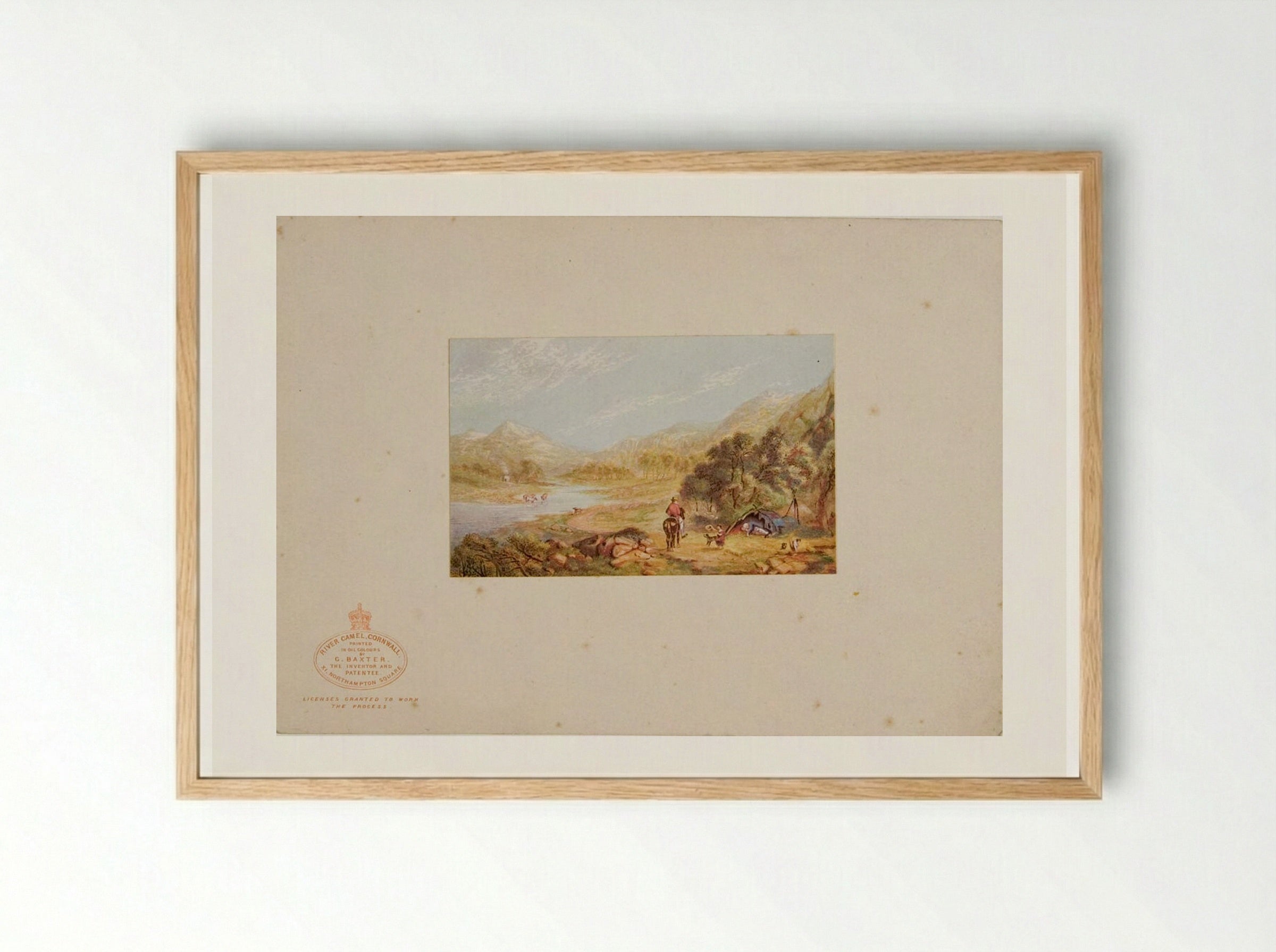 River Camel, Cornwall - George Baxter - Framed Print Wood