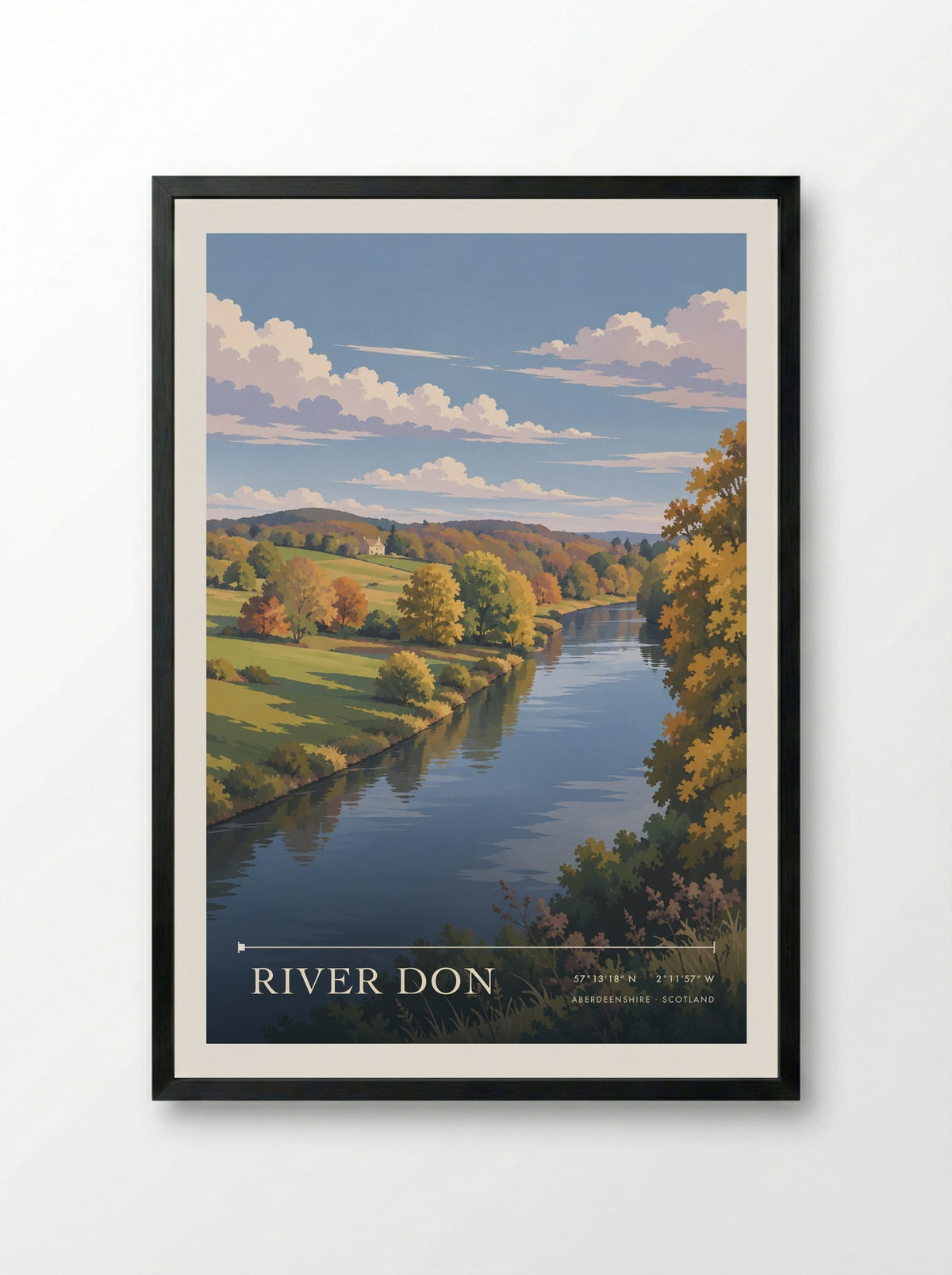 River Don, Aberdeenshire | Travel Poster - Framed Print Black