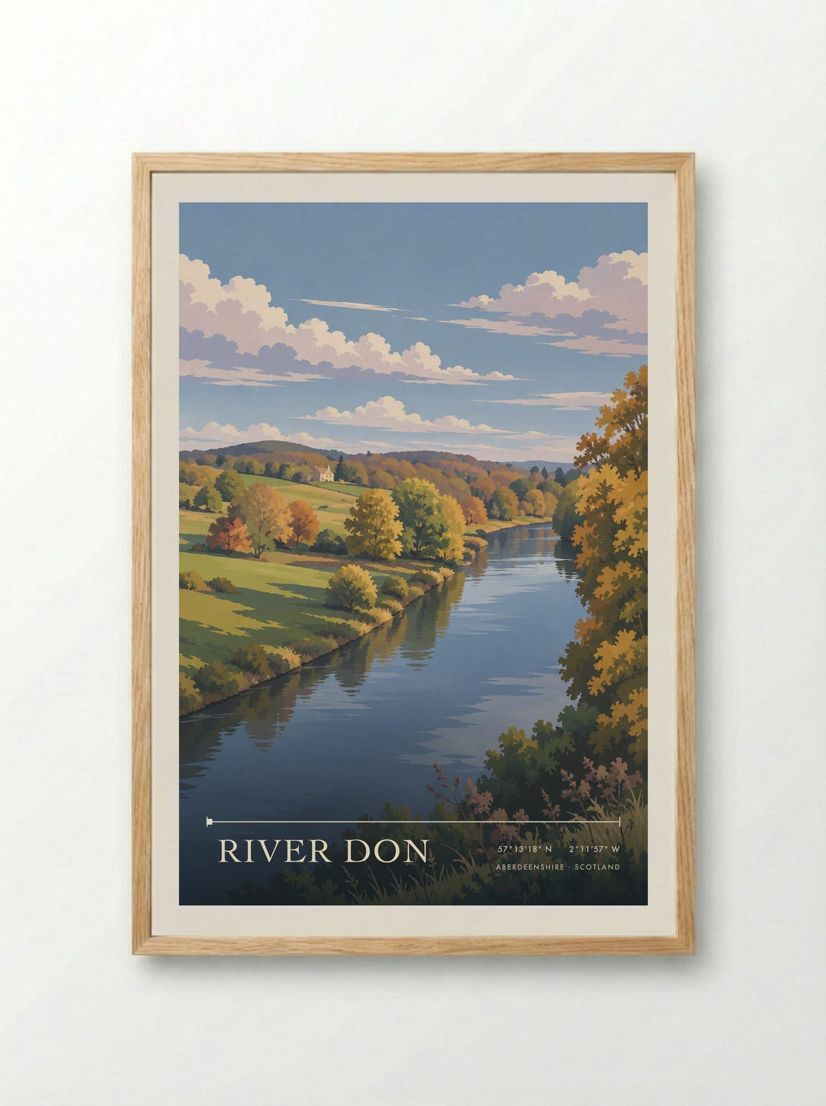 River Don, Aberdeenshire | Travel Poster - Framed Print Wood
