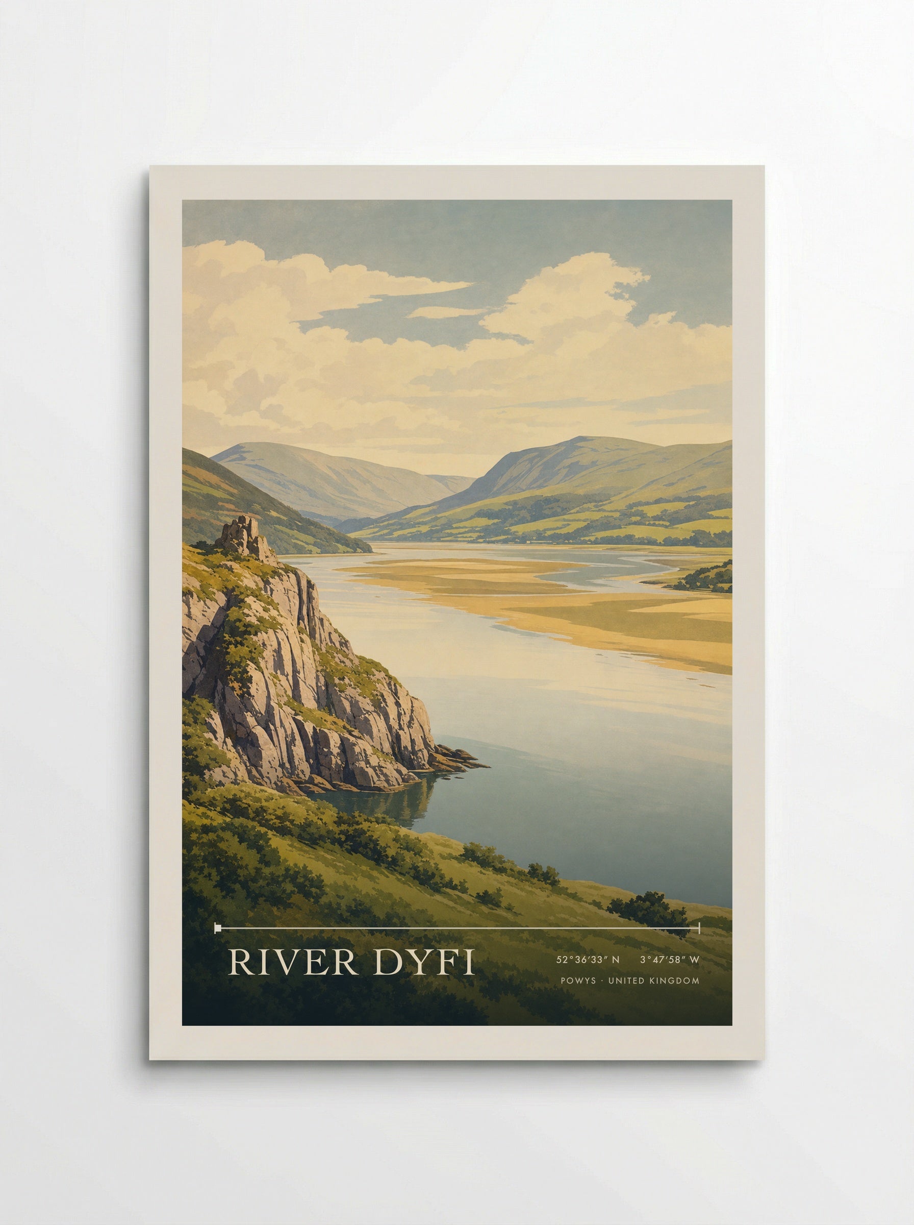 River Dyfi Powys United Kingdom Travel Poster - Poster