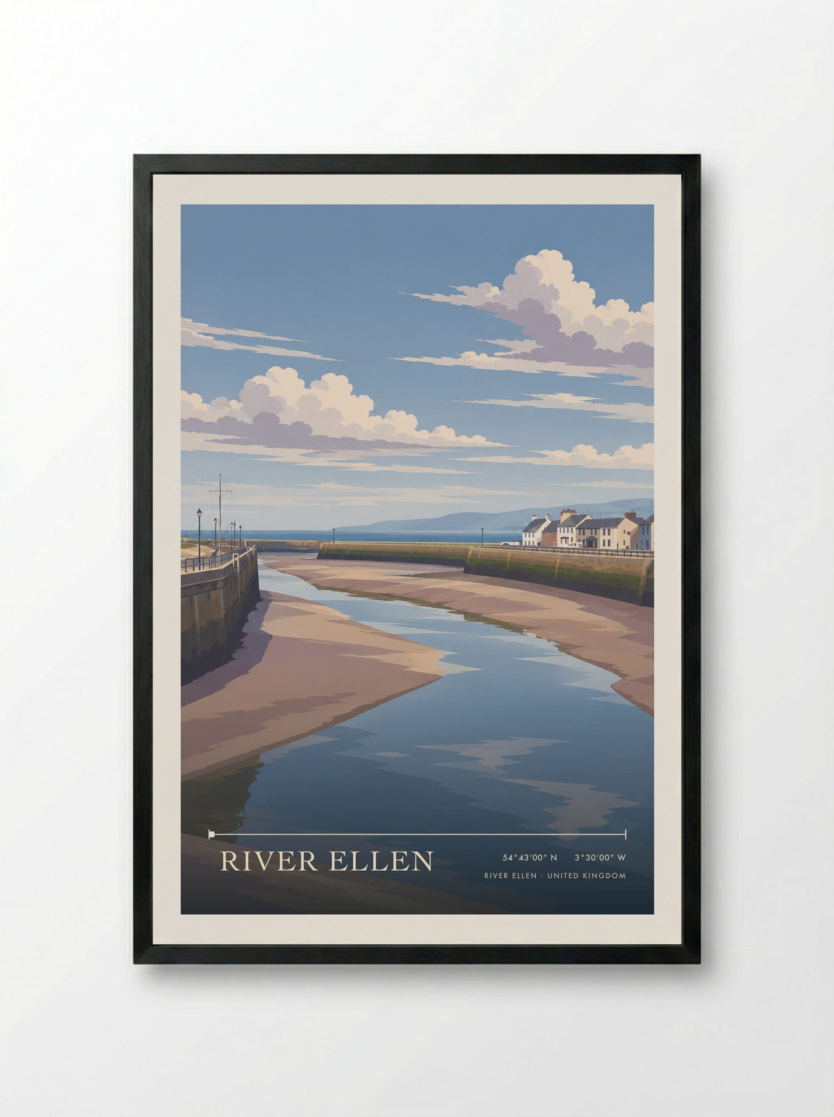 River Ellen | Travel Poster - Framed Print Black