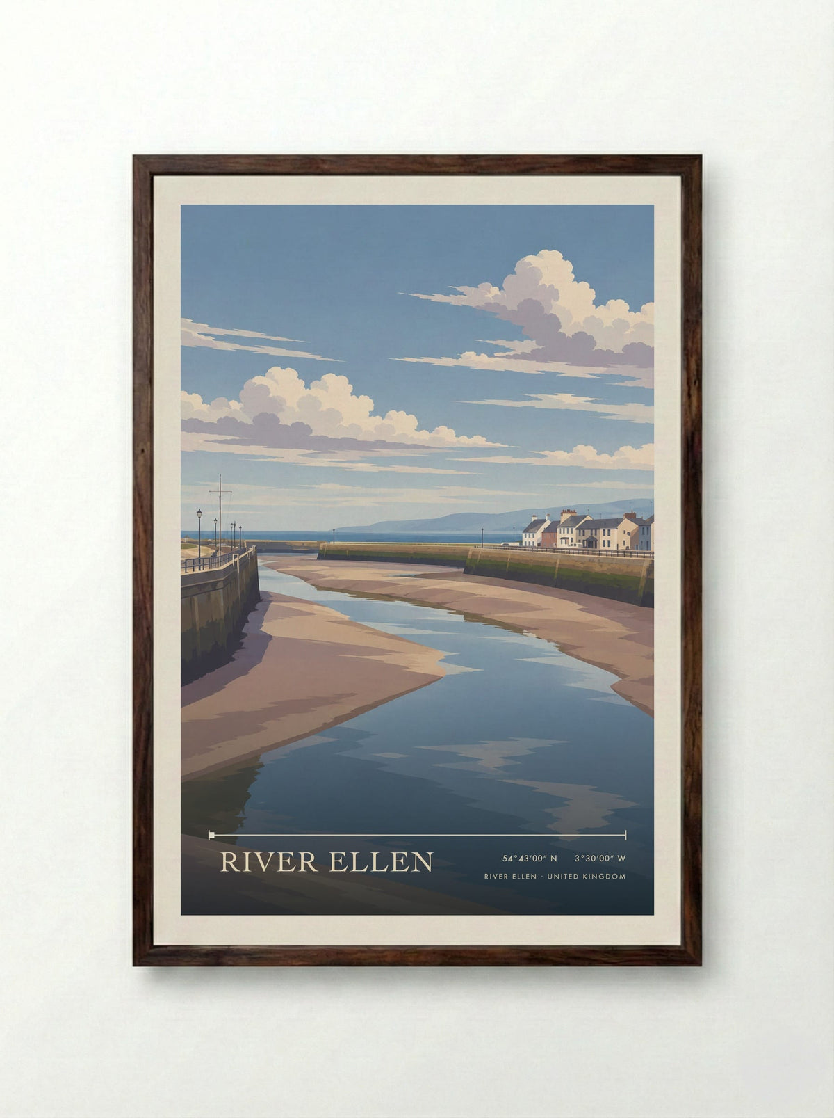 River Ellen | Travel Poster - Framed Print Dark Wood