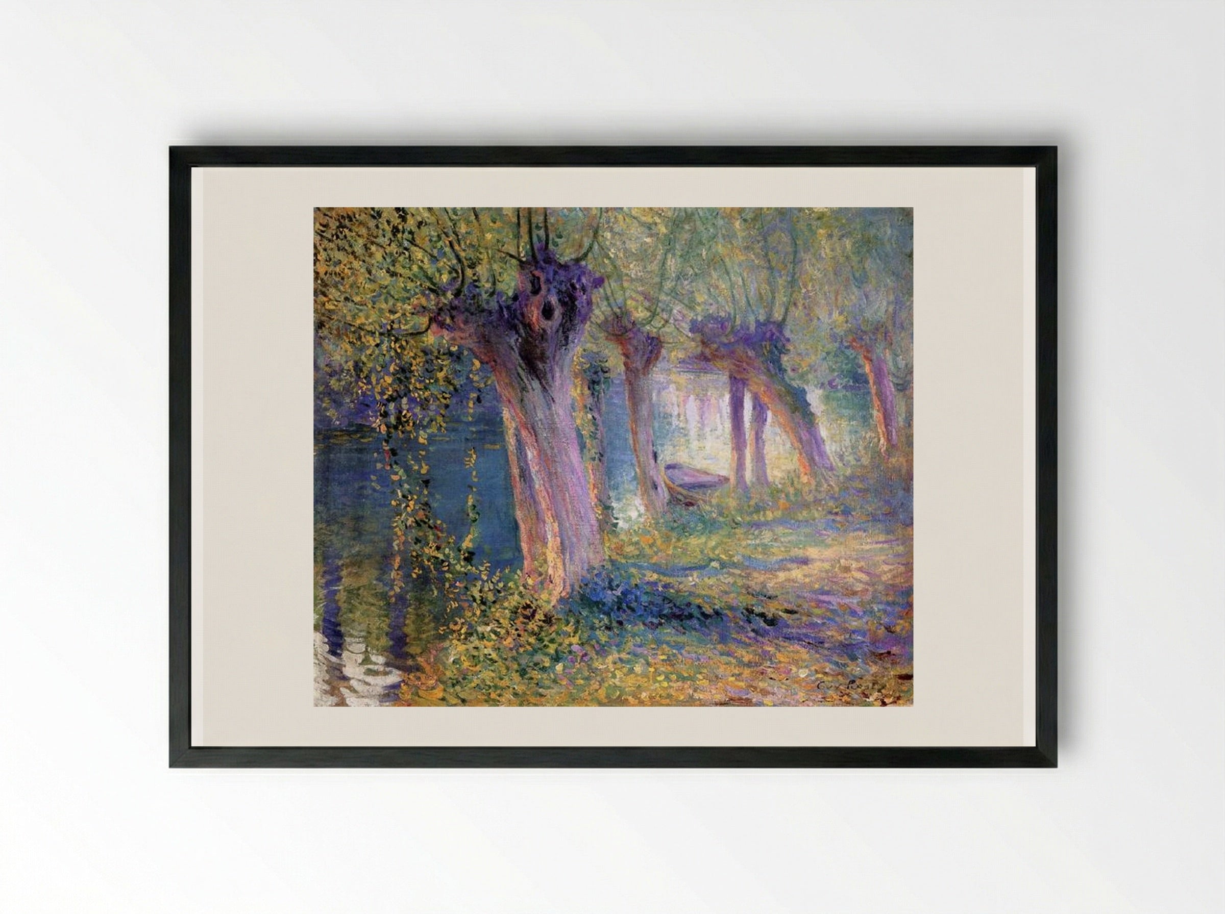 River Epte, Giverny - Guy Rose - Framed Print Black