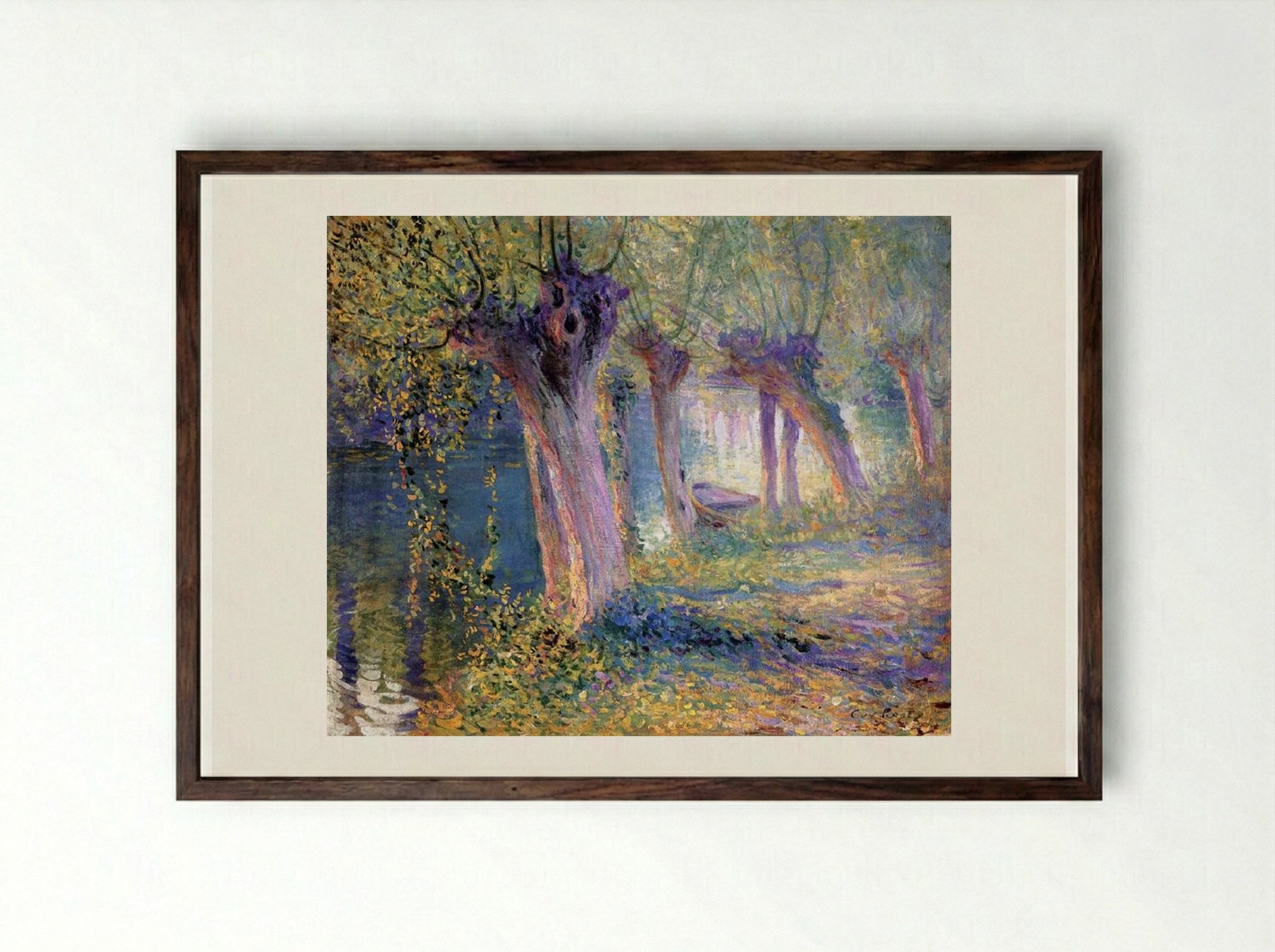 River Epte, Giverny - Guy Rose - Framed Print Dark Wood