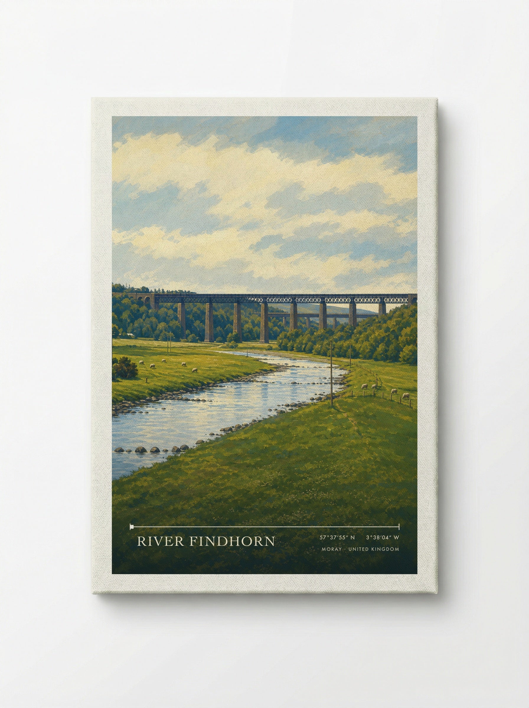 River Findhorn Moray United Kingdom Travel Poster - Canvas
