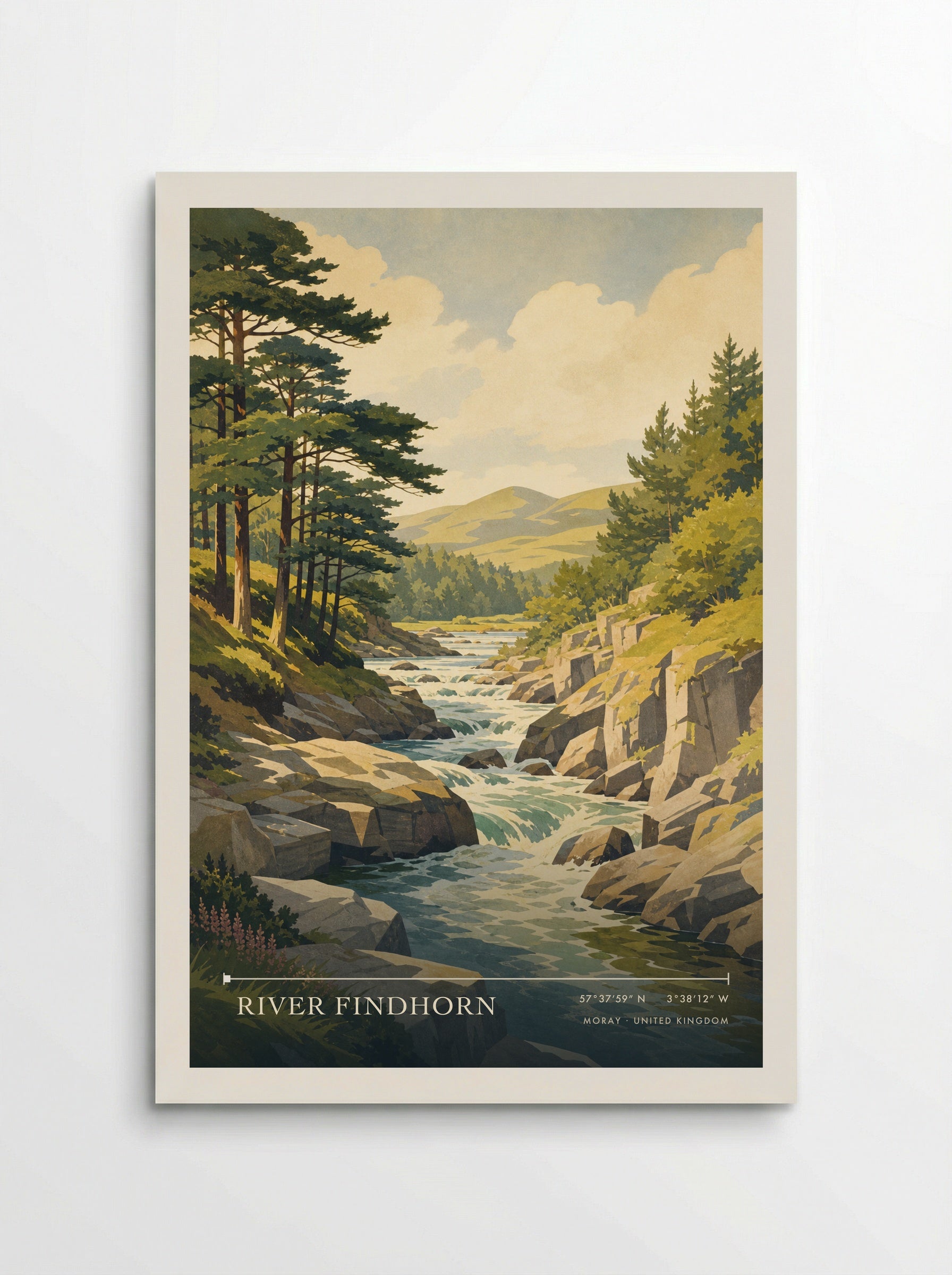 River Findhorn Moray United Kingdom Travel Poster - Poster