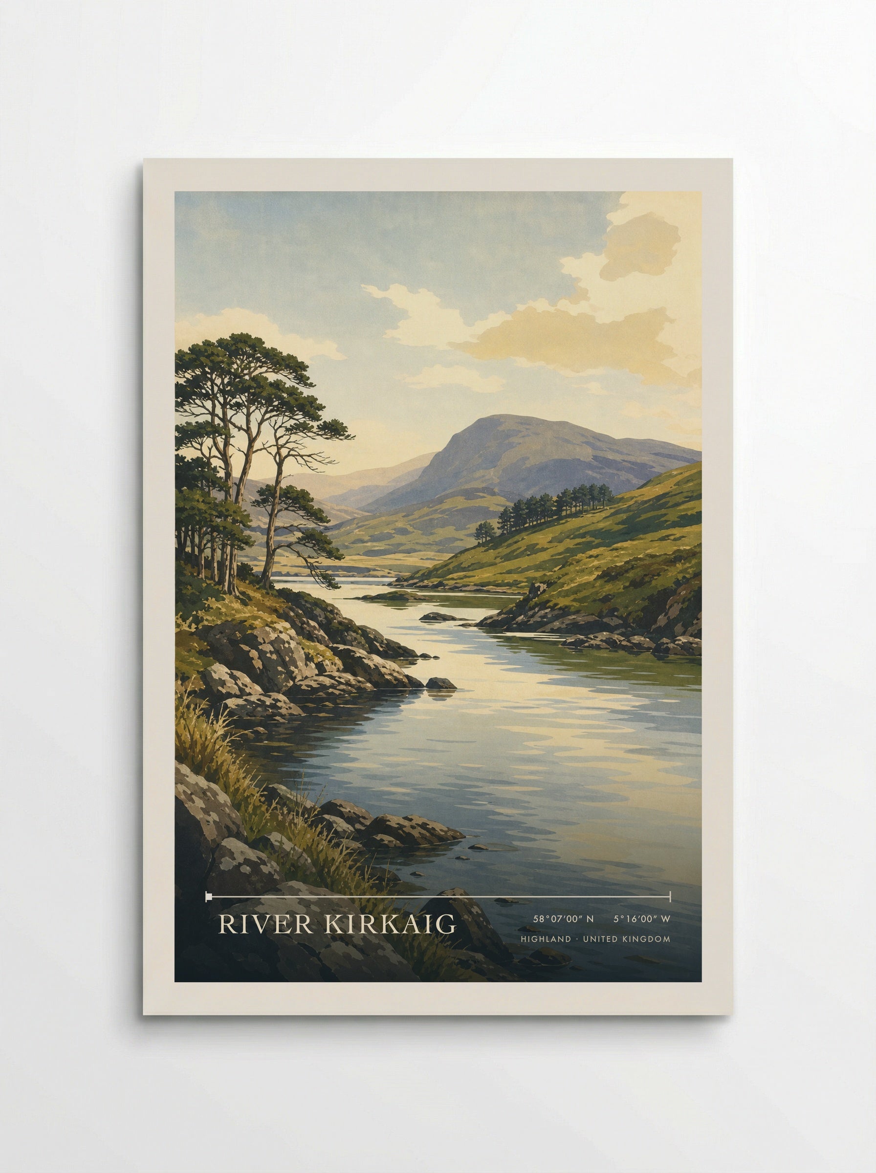 River Kirkaig Highland United Kingdom Travel Poster - Poster