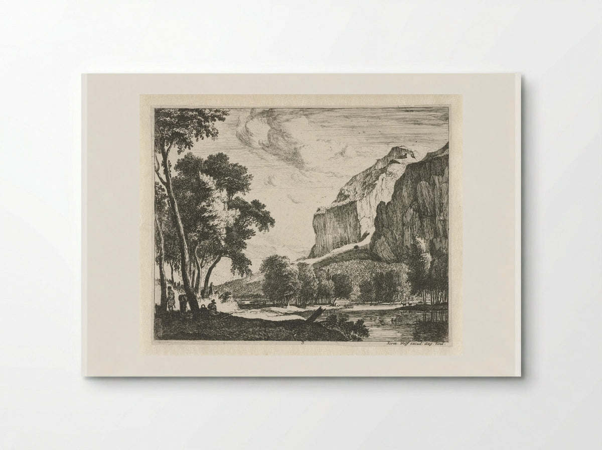 River Landscape with Rocks - Roelant Roghman - Poster