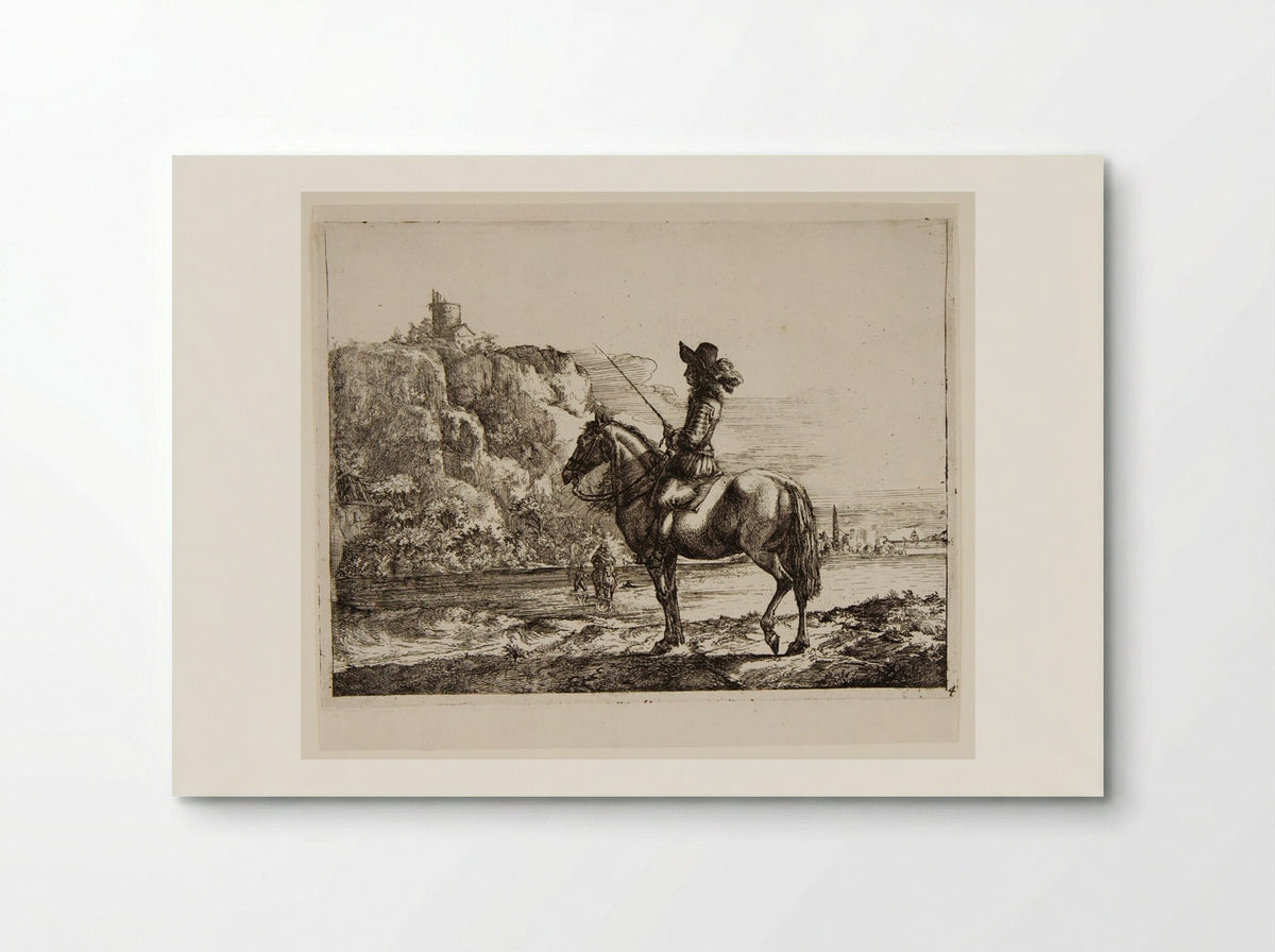 River Landscape with a Horseman - Philips Wouwerman - Poster