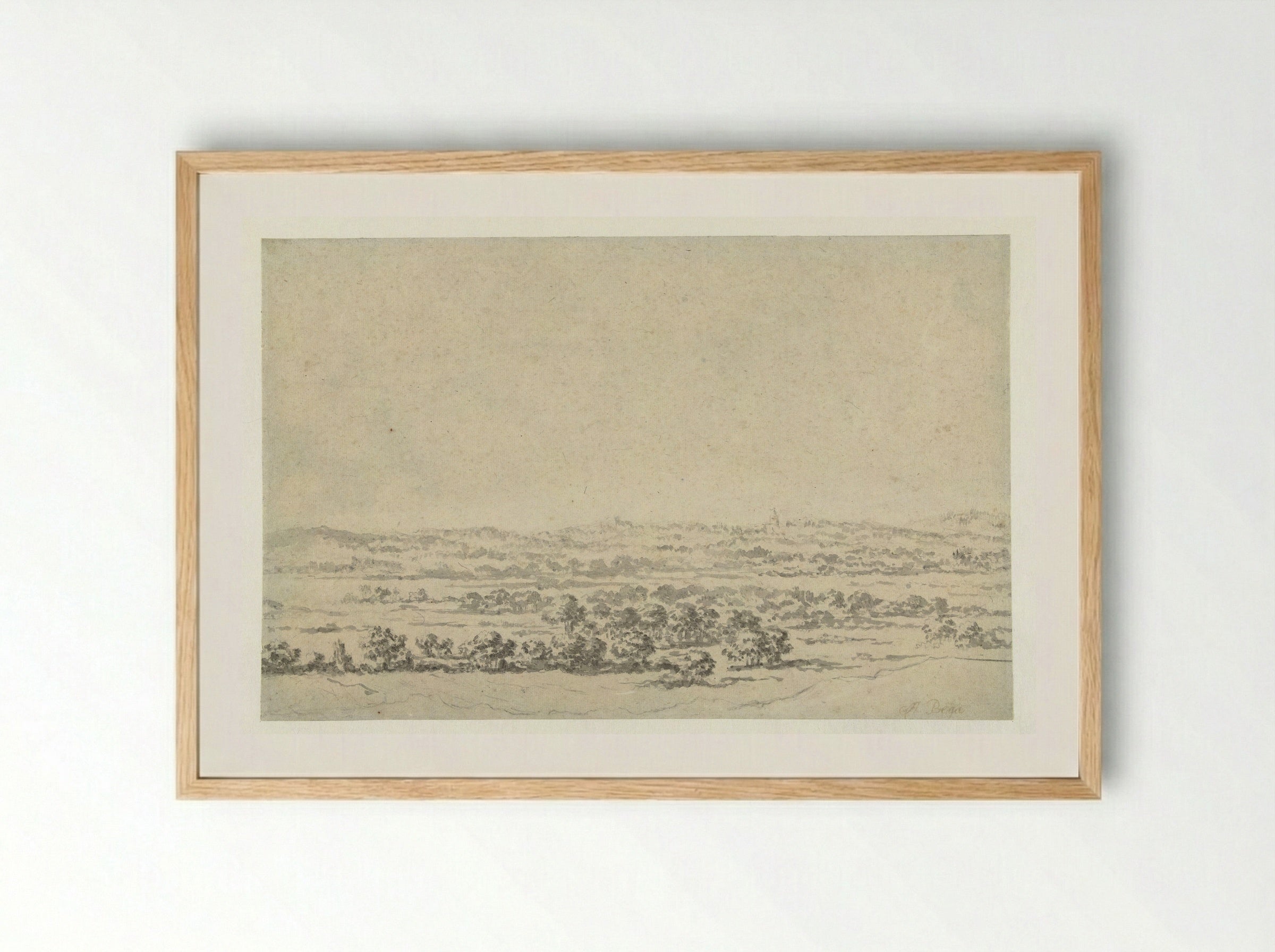 River Landscape with a Tower in the Distance - Abraham Jansz Begeyn - Framed Print Wood
