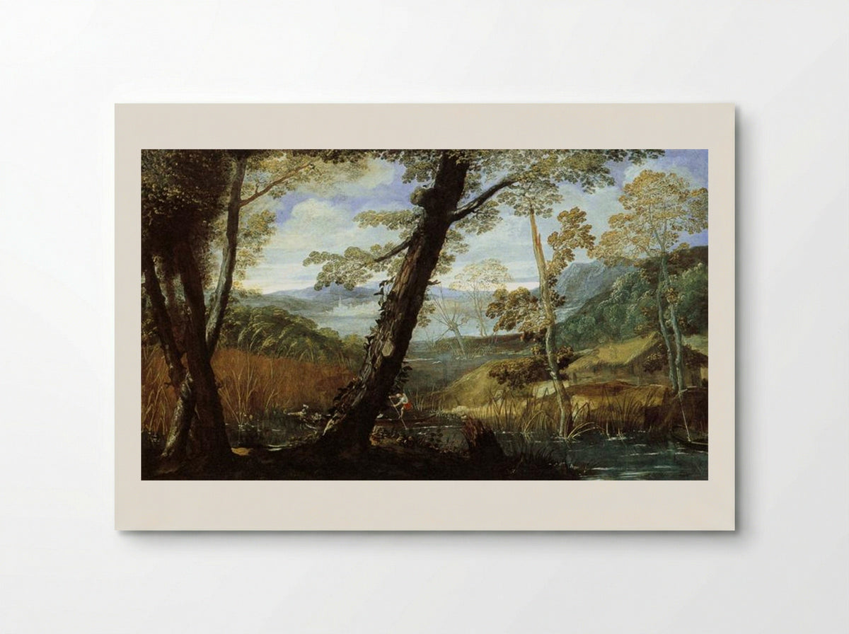 River Landscape - Annibale Carracci - Poster