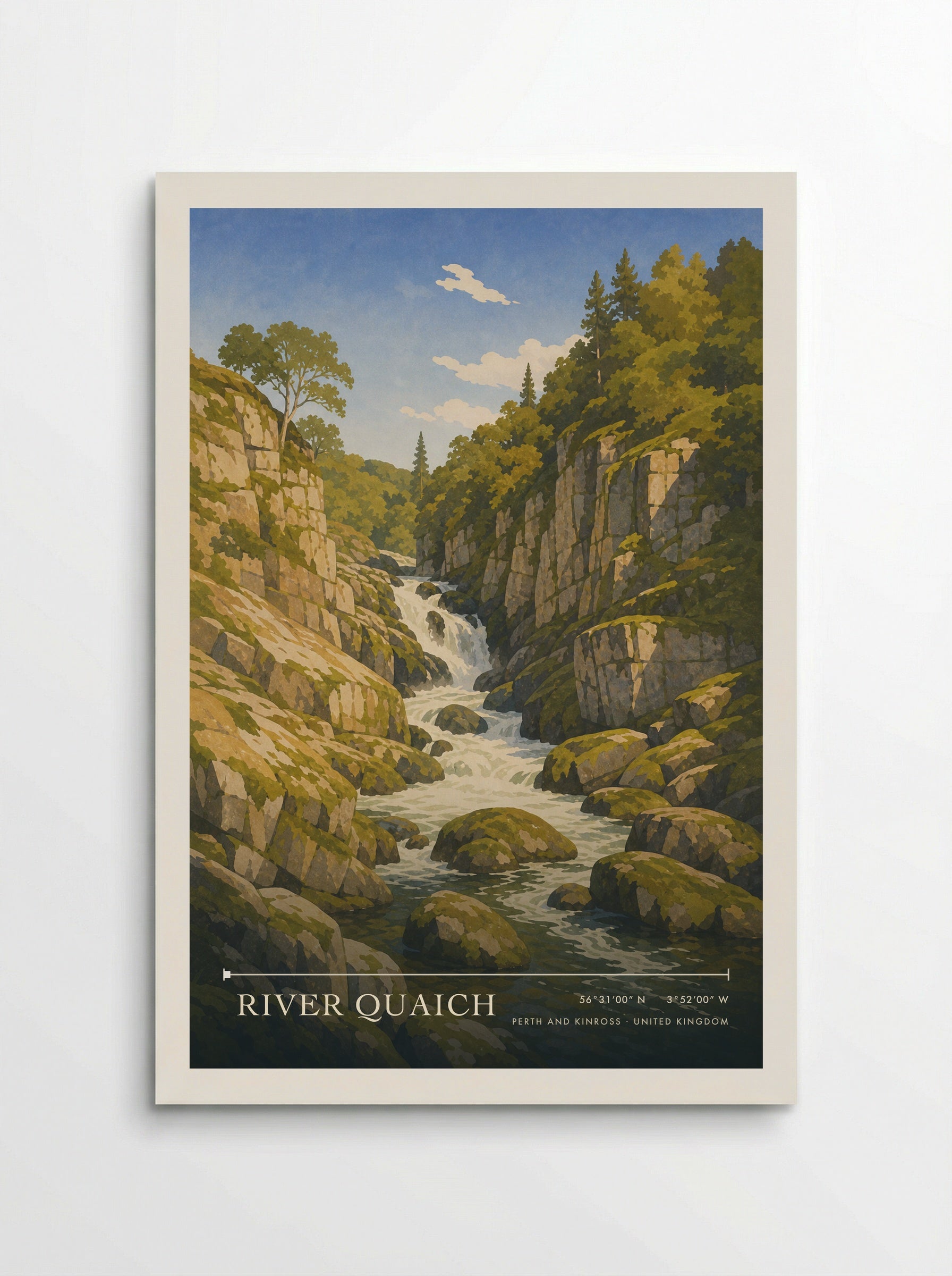 River Quaich Perth and Kinross United Kingdom Travel Poster - Poster