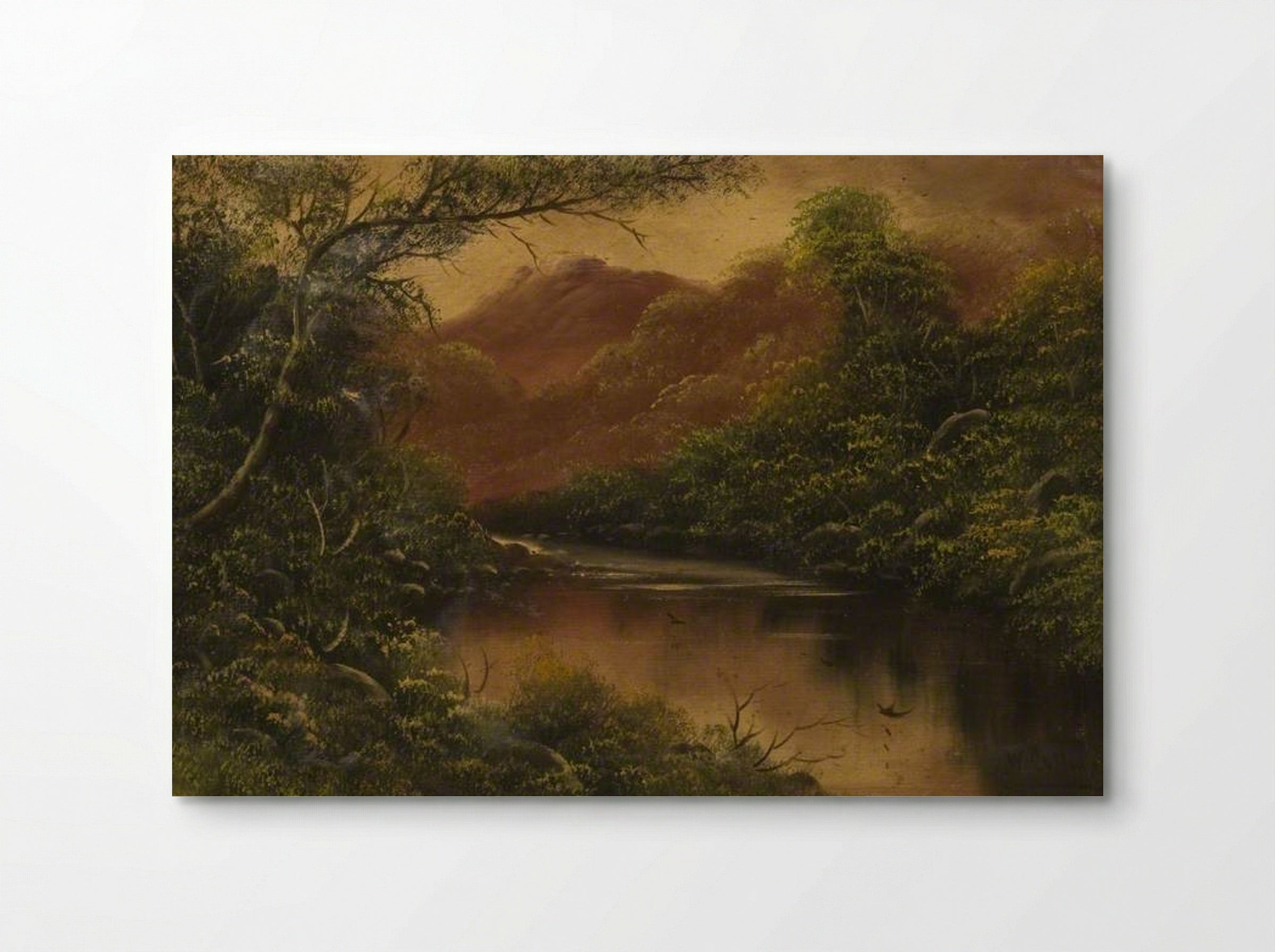 River Scene with Trees and Mountains - William Collins - Poster