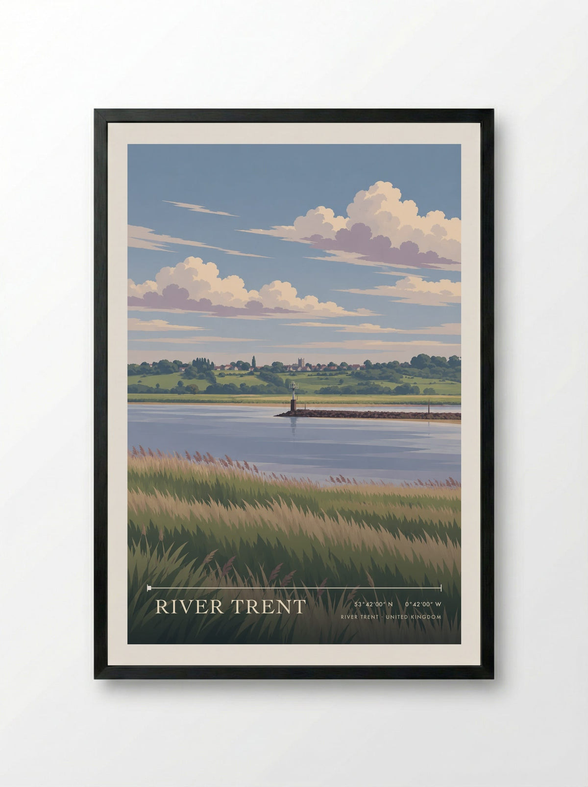 River Trent | Travel Poster - Framed Print Black