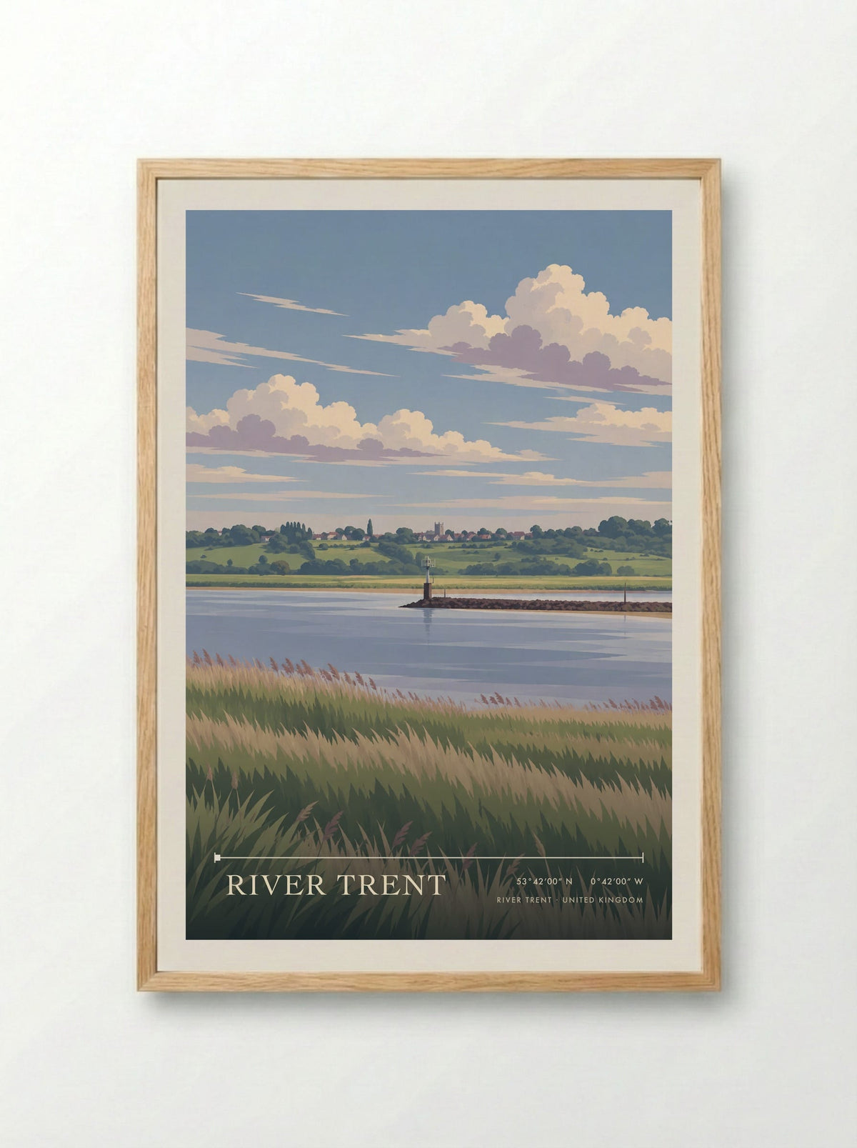 River Trent | Travel Poster - Framed Print Wood