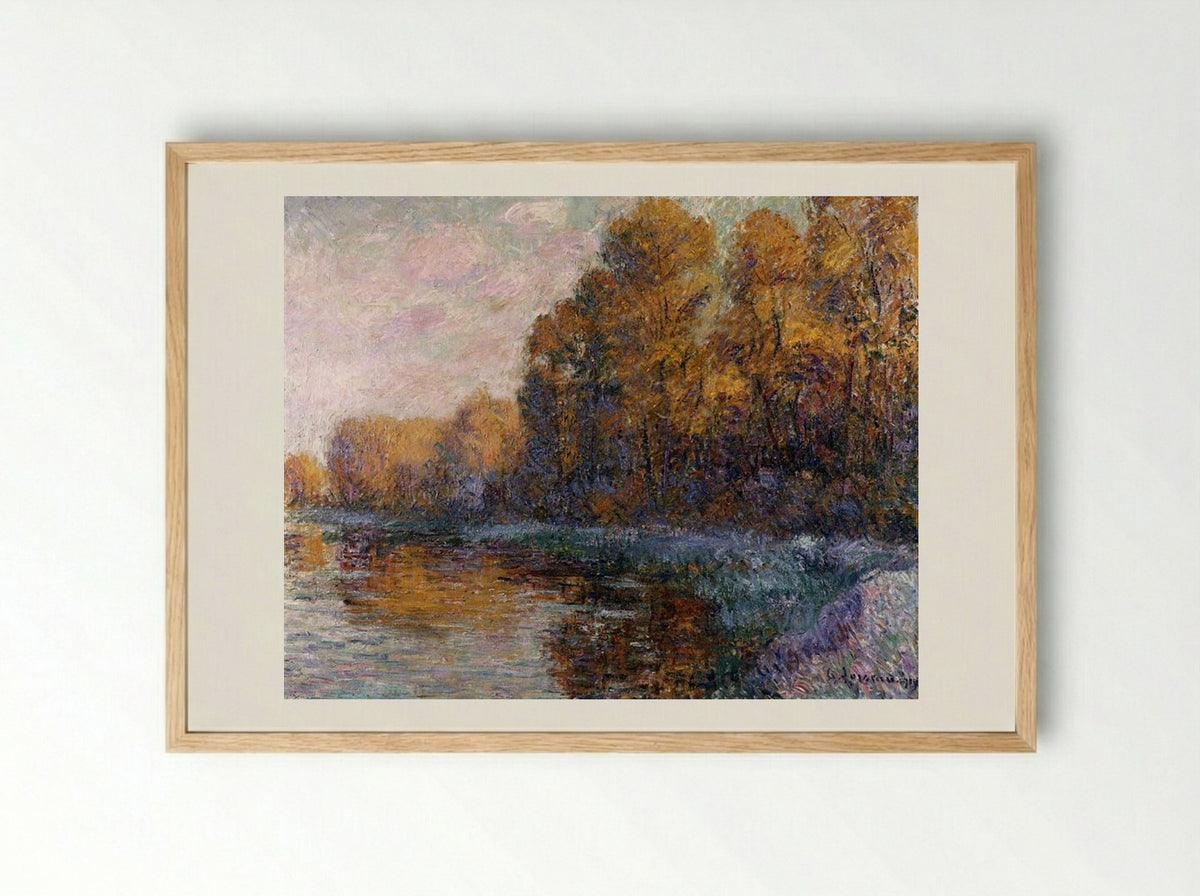 River in Autumn - Gustave Loiseau - Framed Print Wood