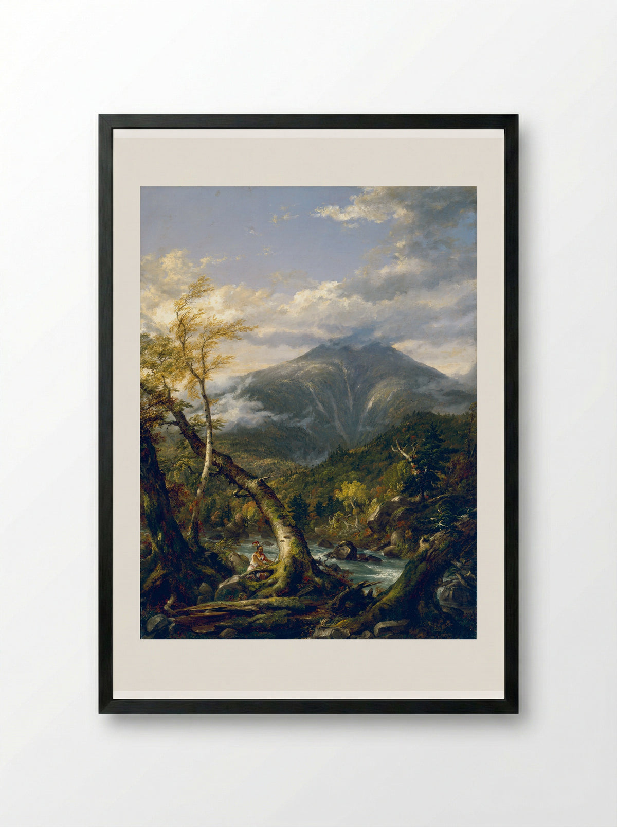 River in the Catskills - Thomas Cole - Framed Print Black