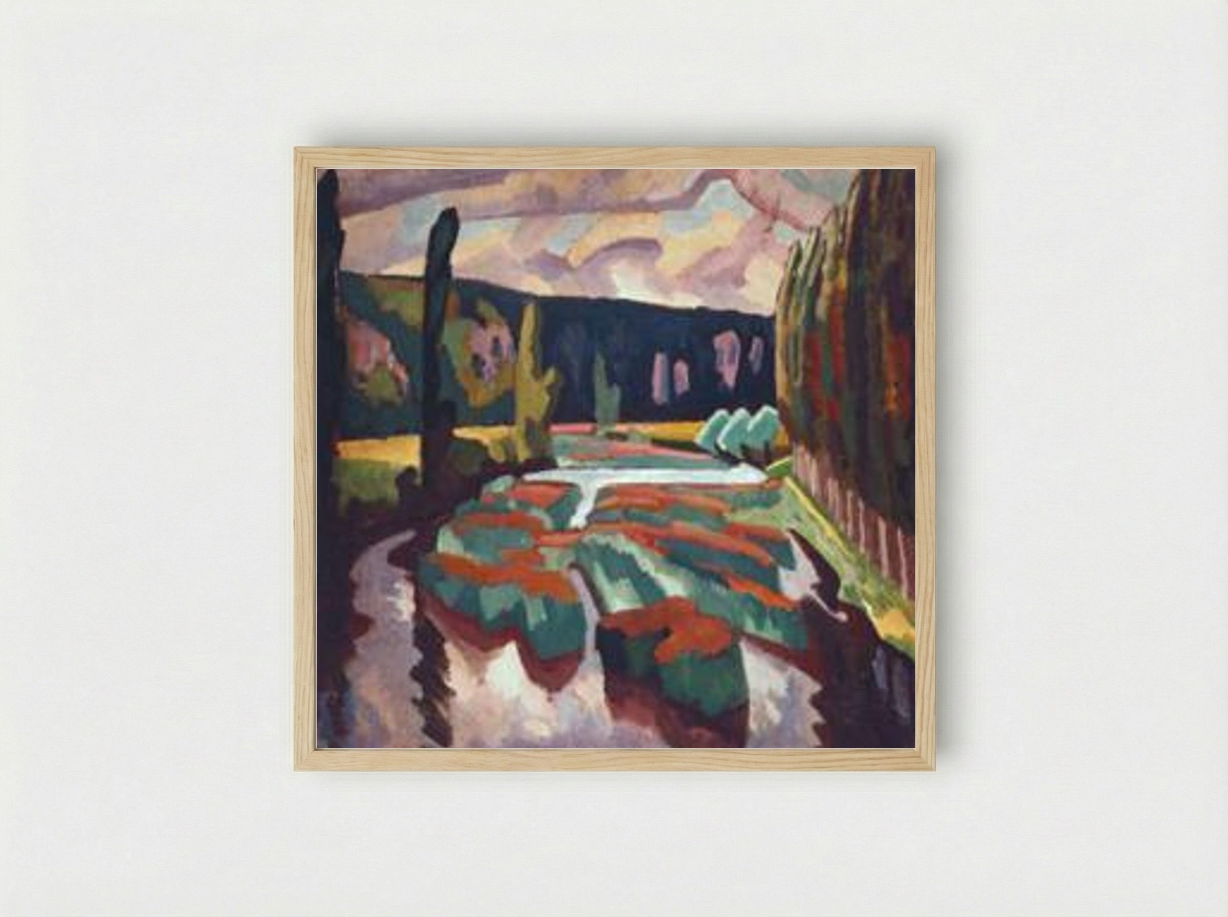River with Poplars - Roger Fry - Framed Print Wood