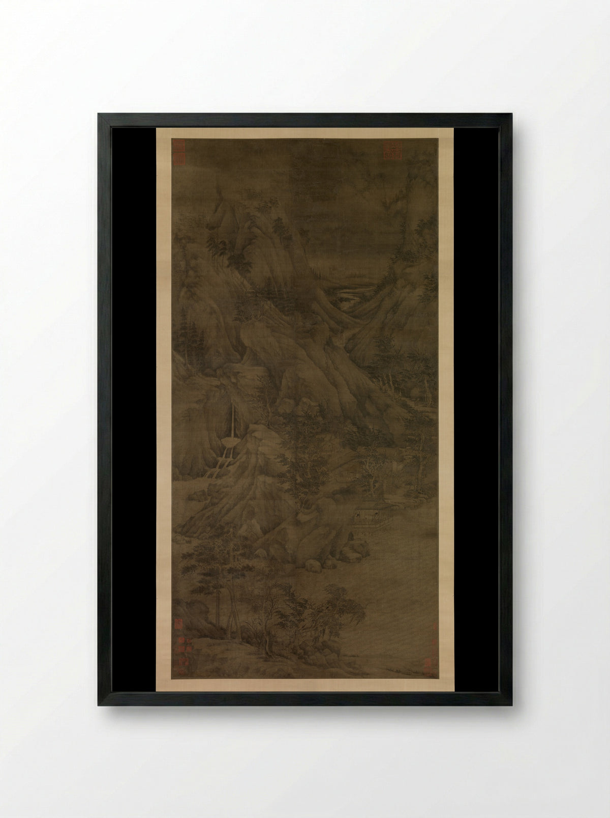 Riverbank - Dong Yuan - Framed Print Black