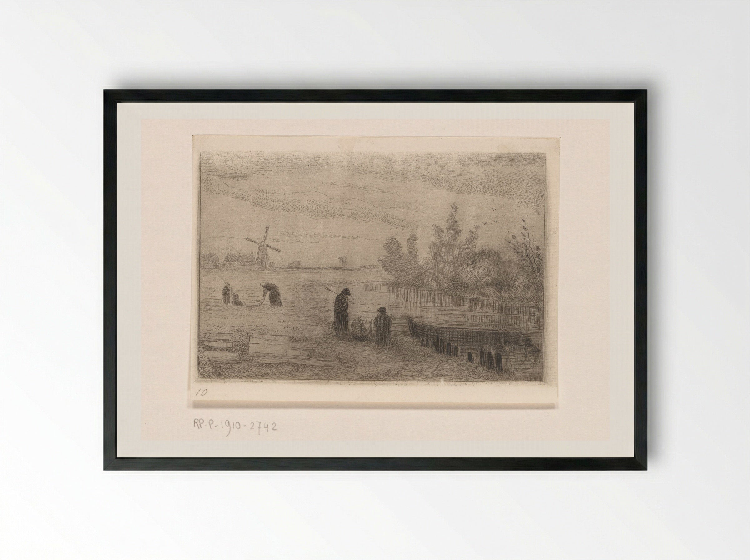 Riviergezicht bij Nordhorn - Carel Nicolaas Storm van 's-Gravesande - Framed Print Black