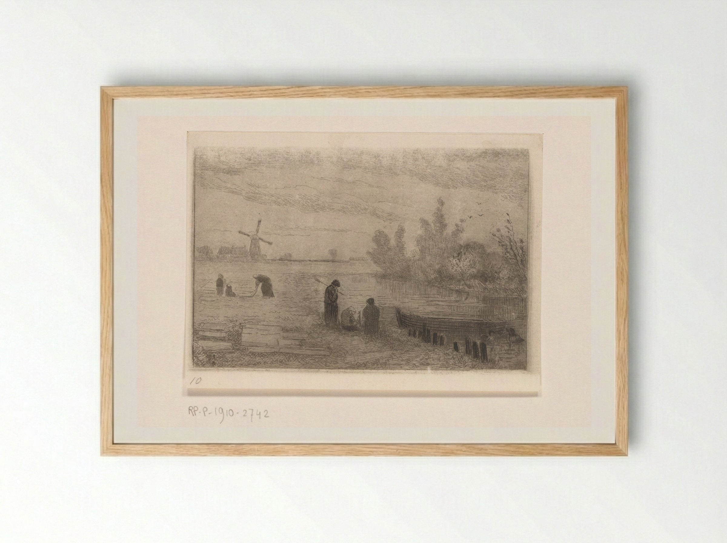 Riviergezicht bij Nordhorn - Carel Nicolaas Storm van 's-Gravesande - Framed Print Wood