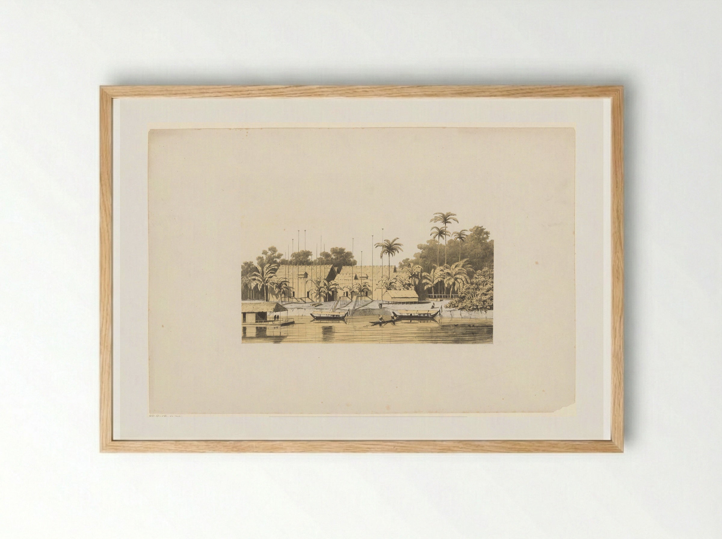 Riviergezicht in Azië - Jan Weissenbruch - Framed Print Wood