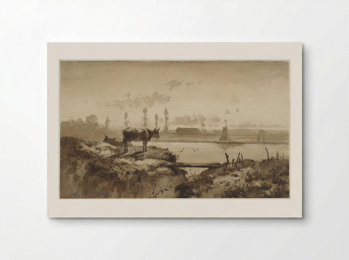 Rivierlandschap met koe - Johannes Hubertus Leonardus de Haas - Poster