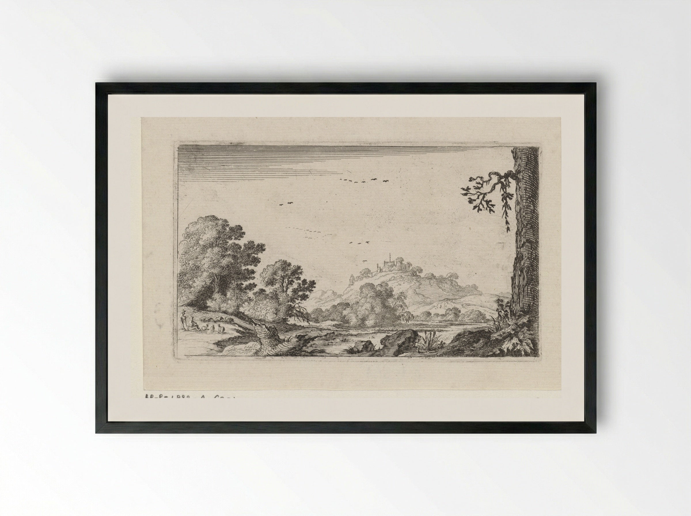 Rivierlandschap - Gillis van Scheyndel (I) - Framed Print Black