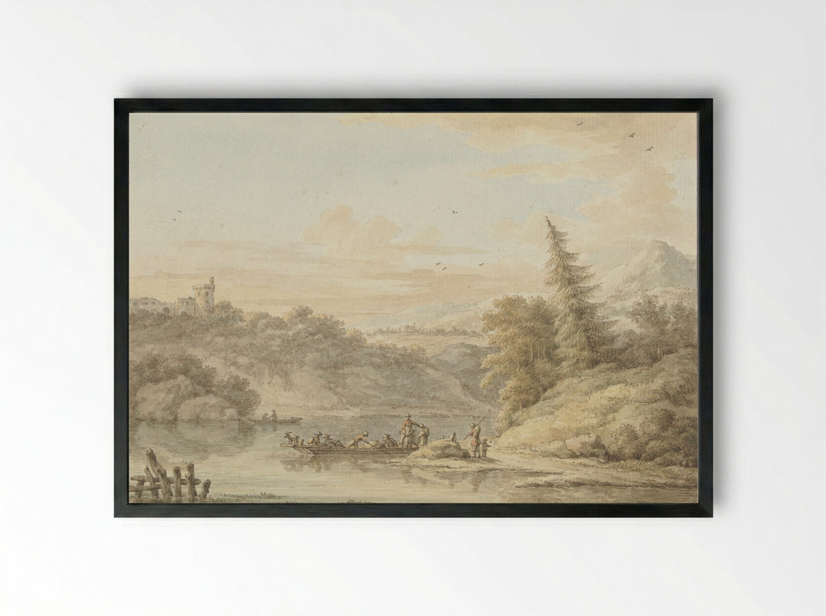 Rivierlandschap - Cornelis Buys - Framed Print Black
