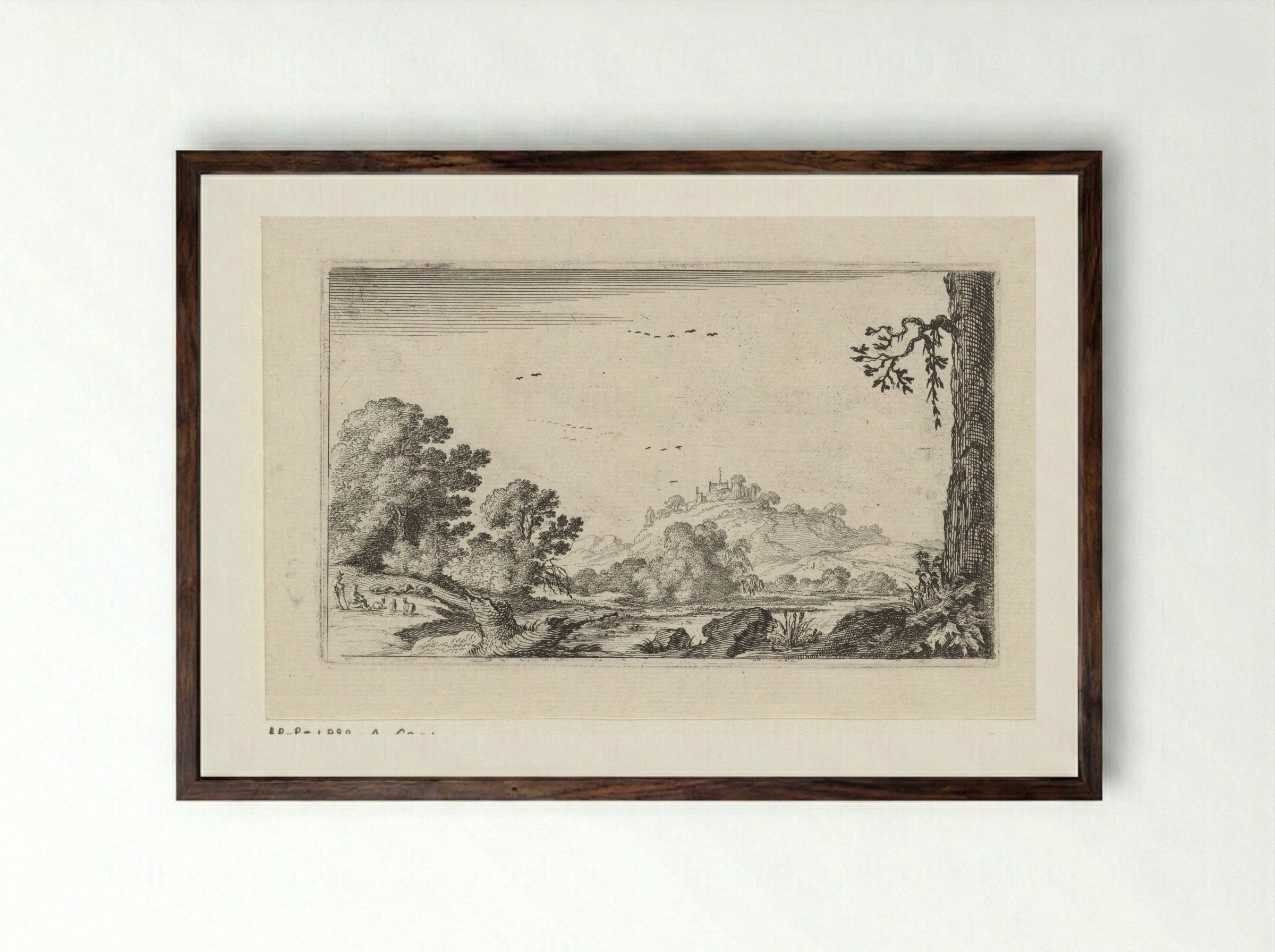 Rivierlandschap - Gillis van Scheyndel (I) - Framed Print Dark Wood