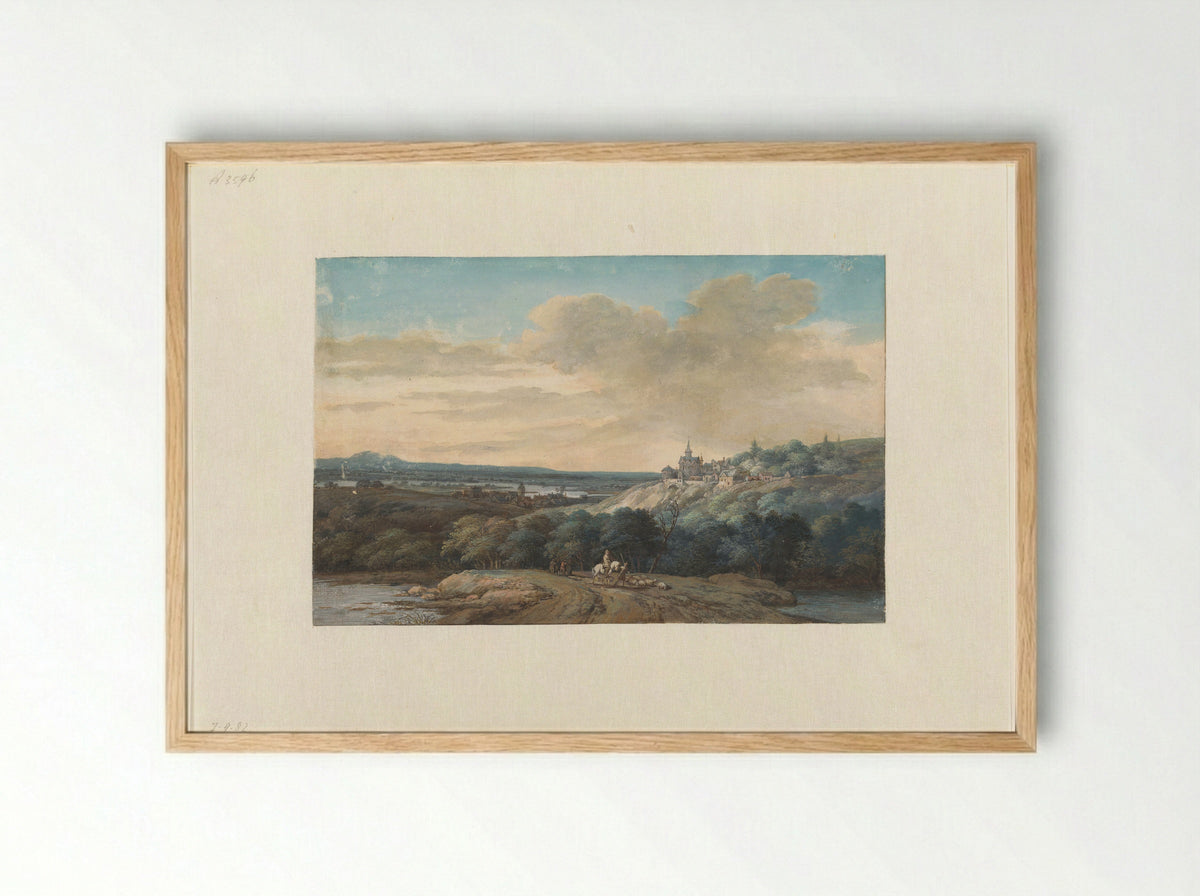 Rivierlandschap - Gerrit Battem - Framed Print Wood