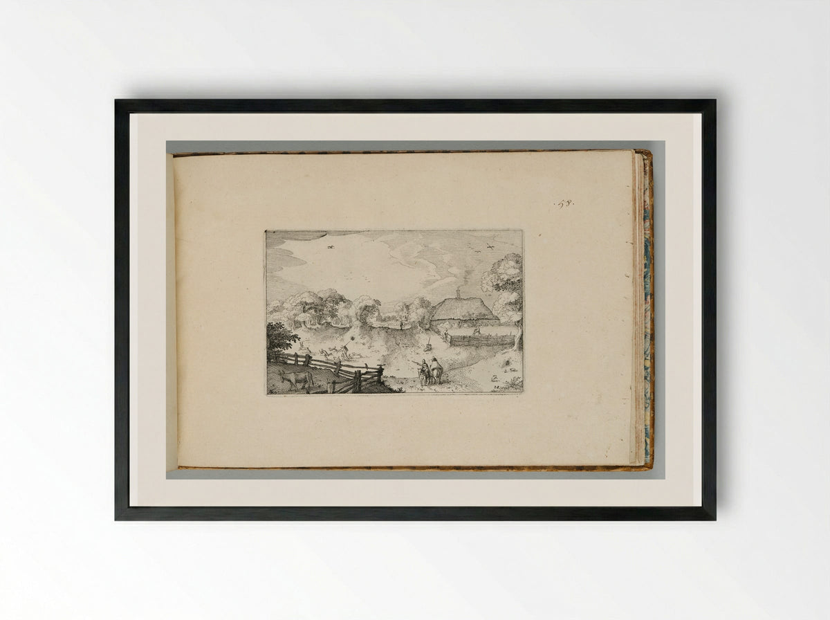 Road Near the Dunes - Claes Jansz. Visscher - Framed Print Black