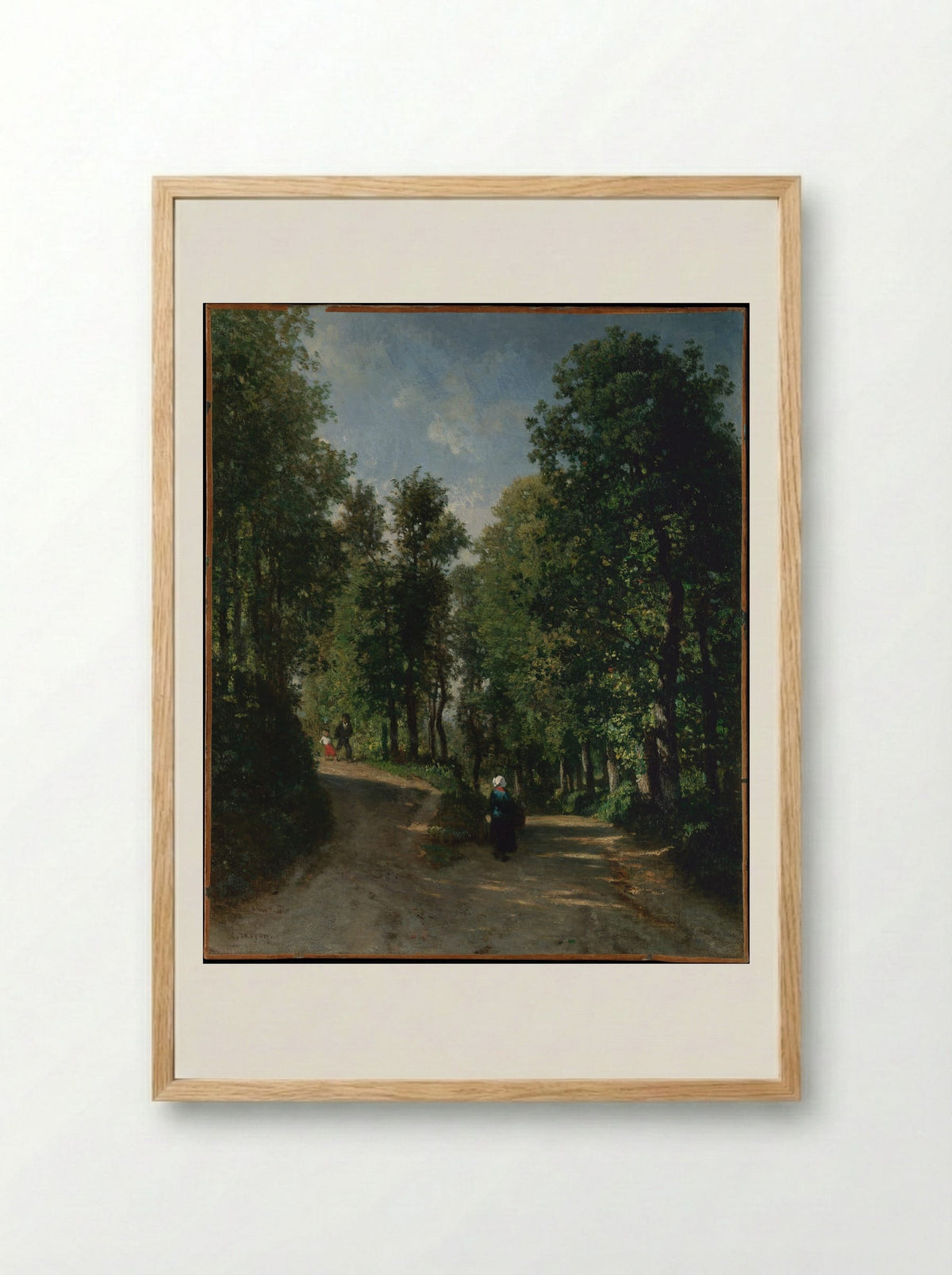 Road in the Woods - Constant Troyon - Framed Print Wood