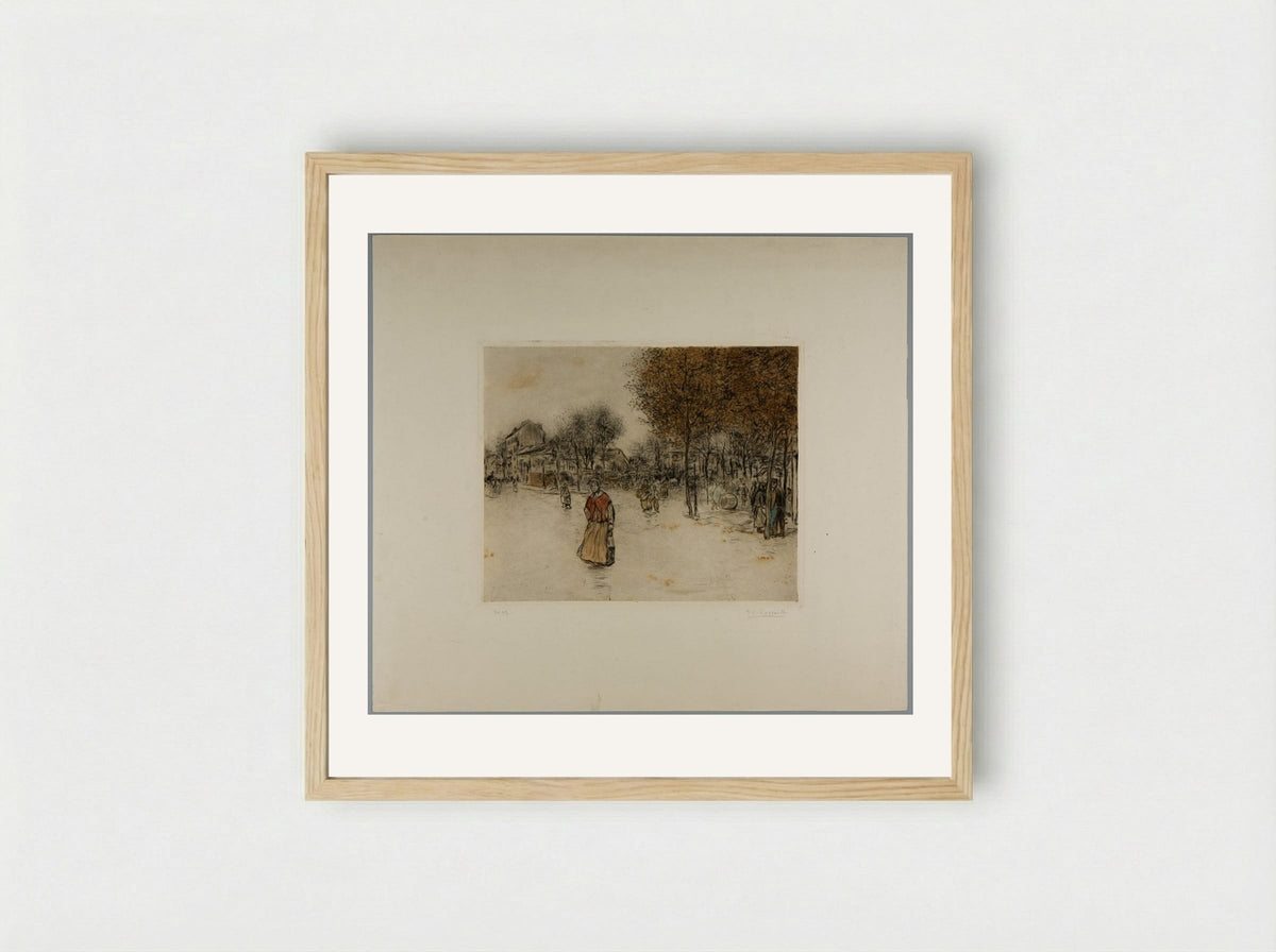 Road of the Revolt at Neuilly - Jean-François Raffaëlli - Framed Print Wood