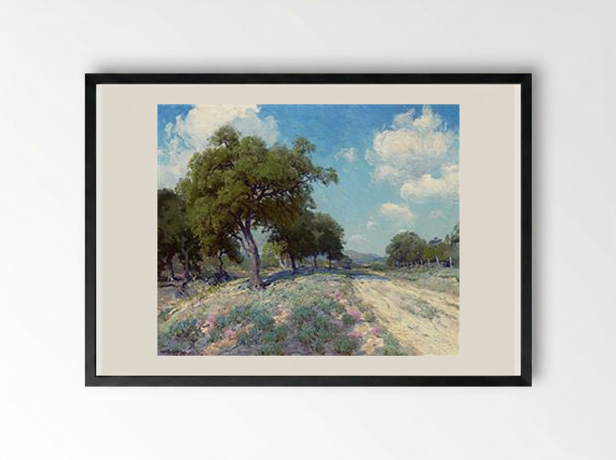 Road through the Trees - Robert Julian Onderdonk - Framed Print Black