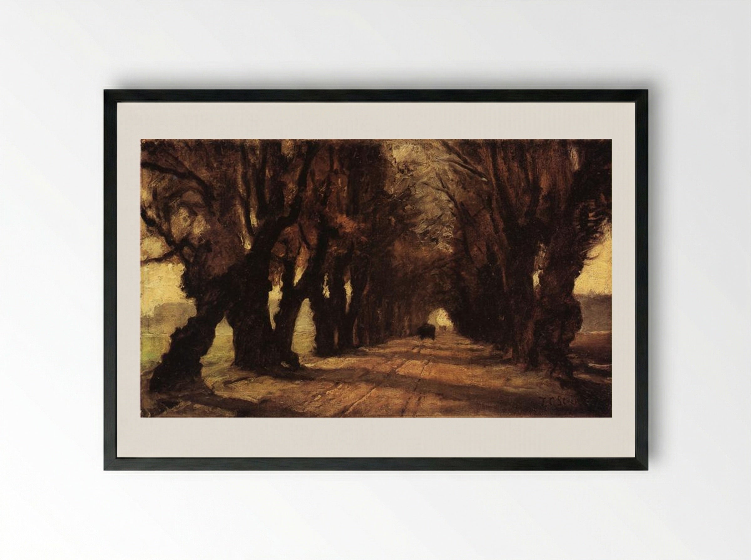 Road to Schleissheim - T. C. Steele - Framed Print Black